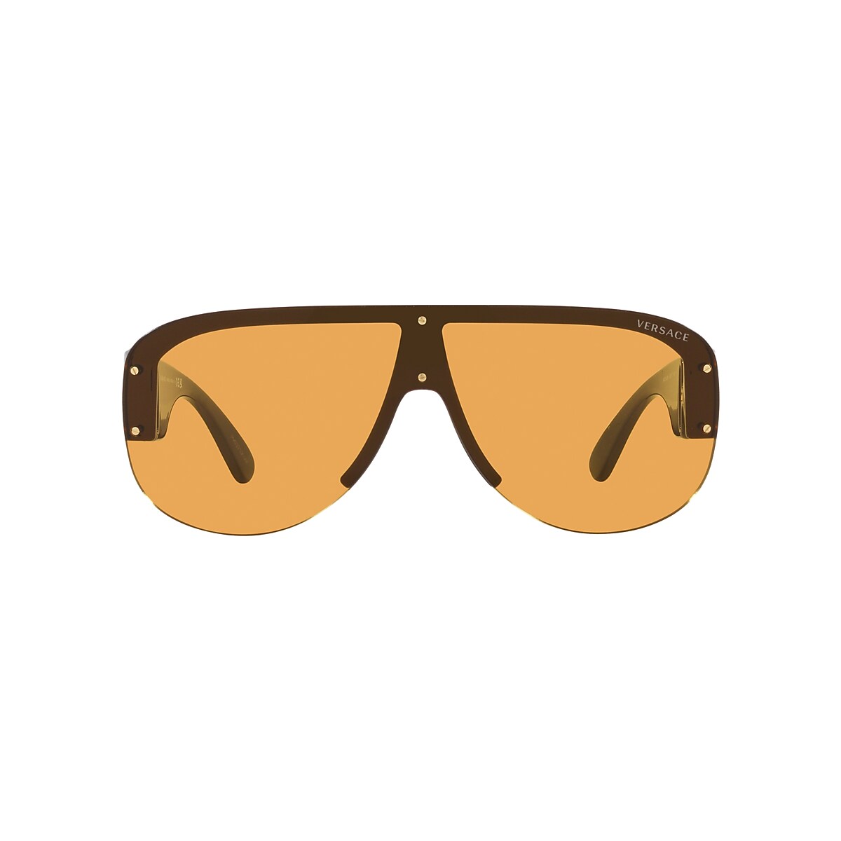 VERSACE VE4391 Black - Men Luxury Sunglasses, Orange Lens
