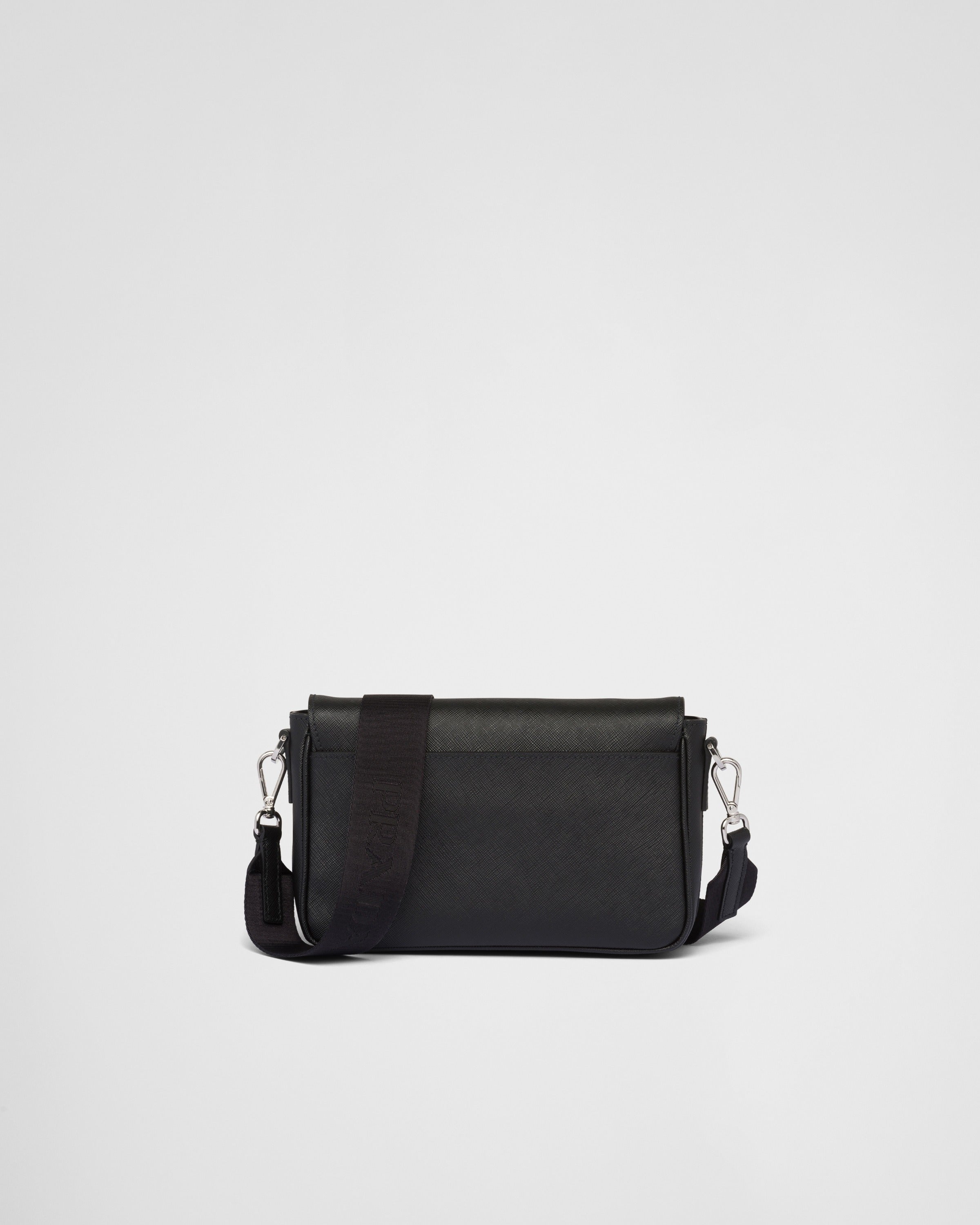 Saffiano leather shoulder bag Black