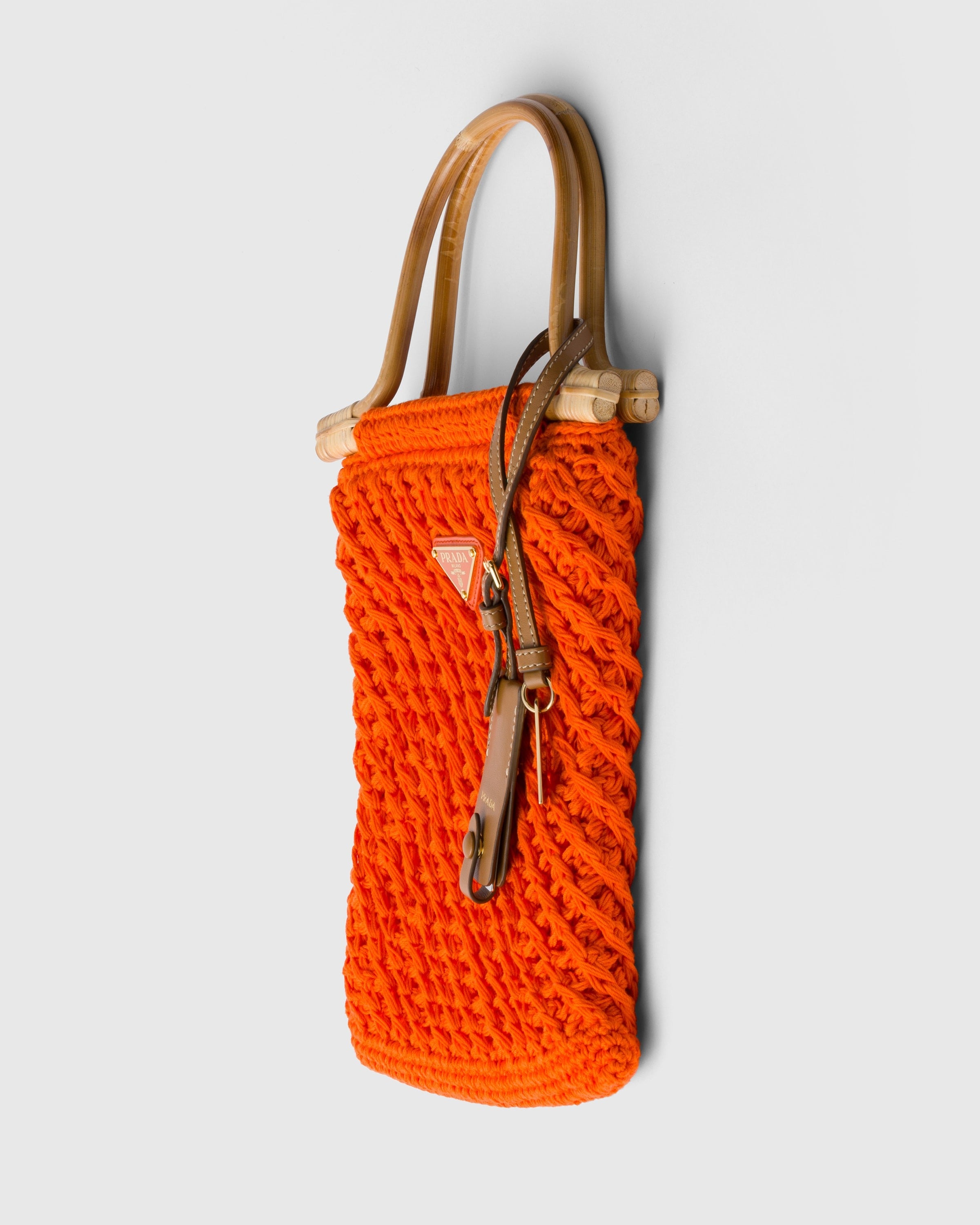 Cotton crochet mini-handbag Orange