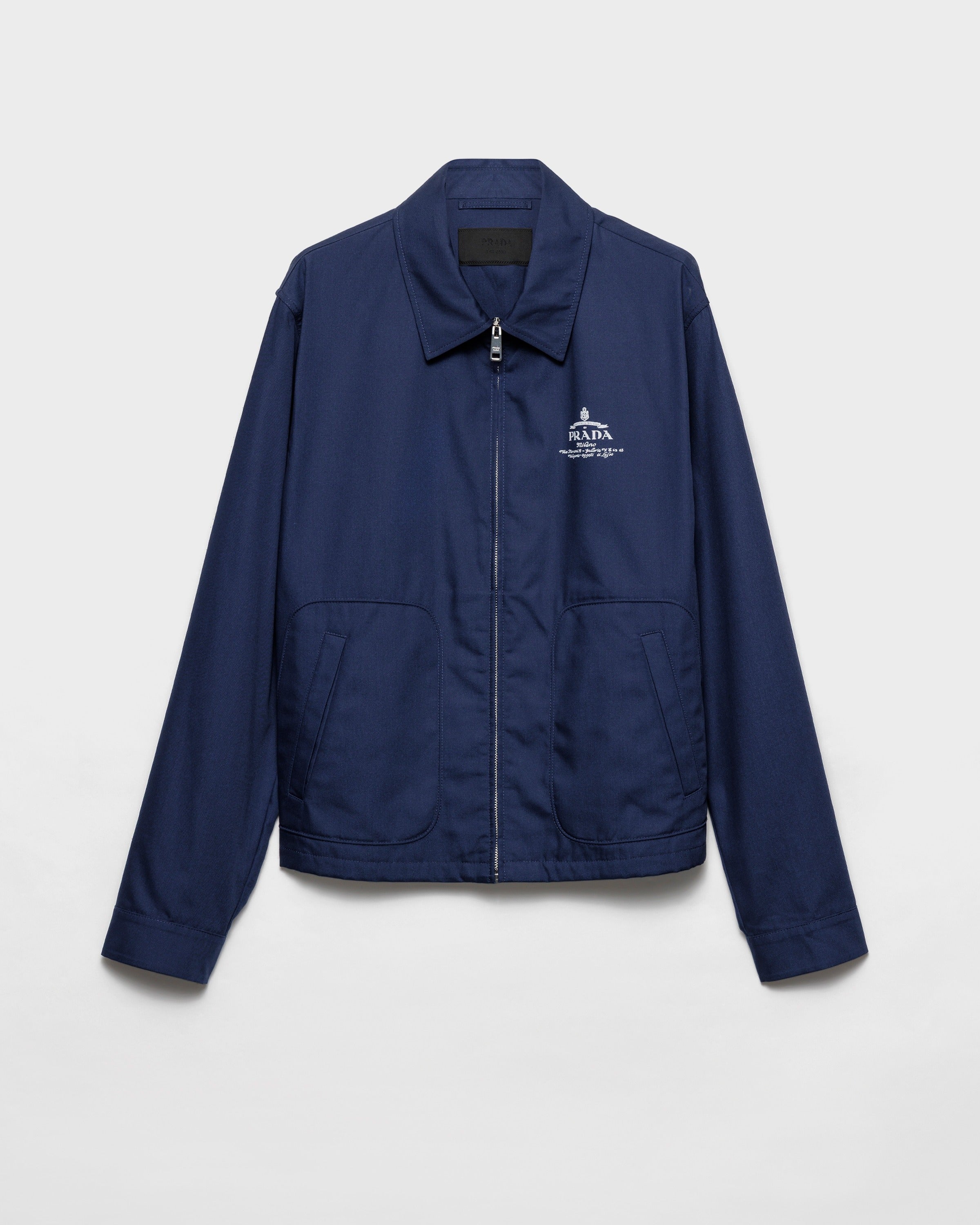 Cotton blend blouson jacket Baltic Blue