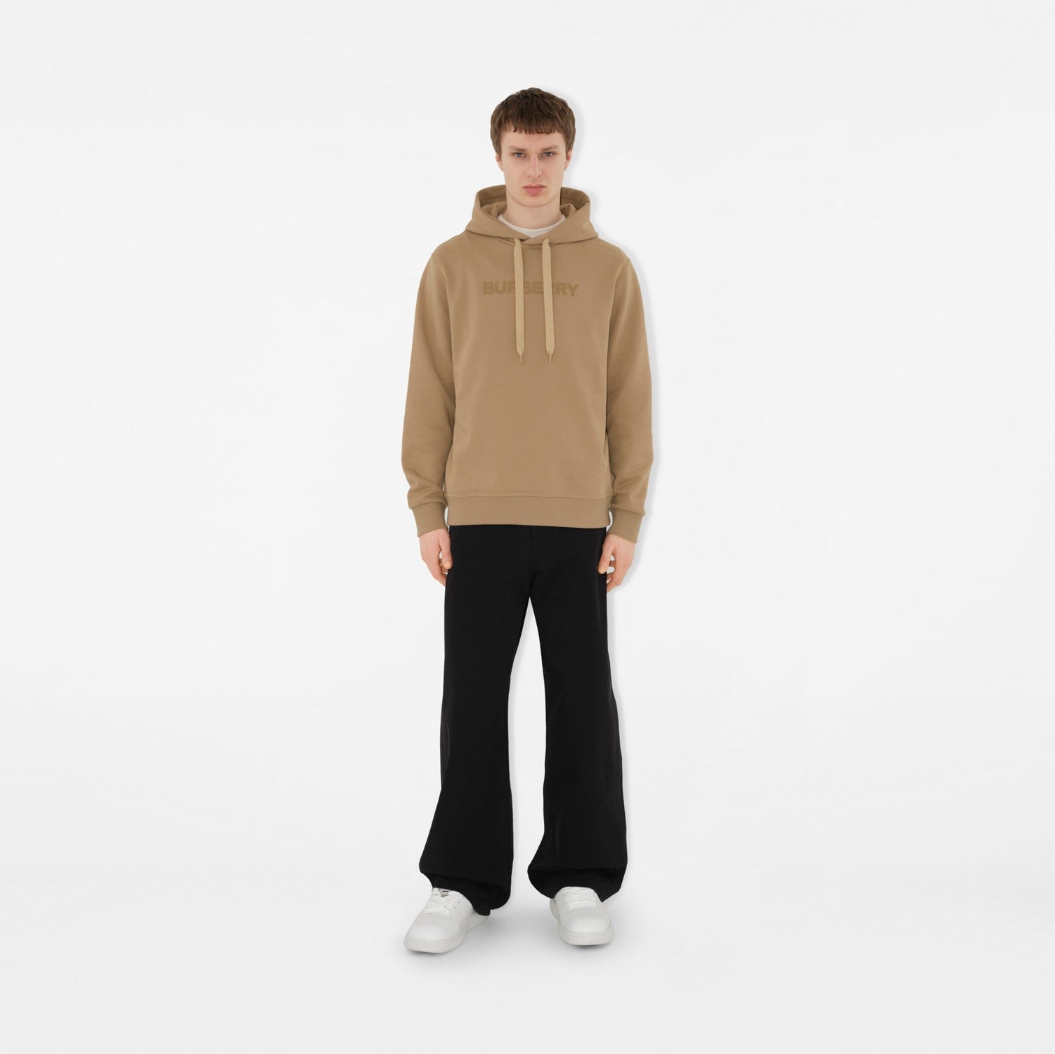 Logo Cotton Hoodie - Camel