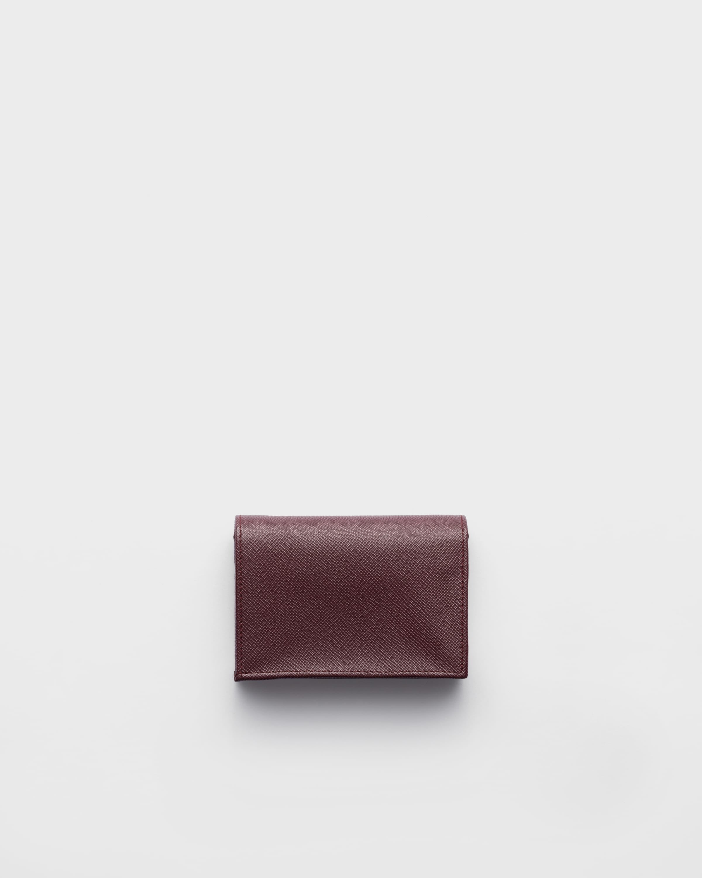 Small Saffiano Leather Wallet Burgundy