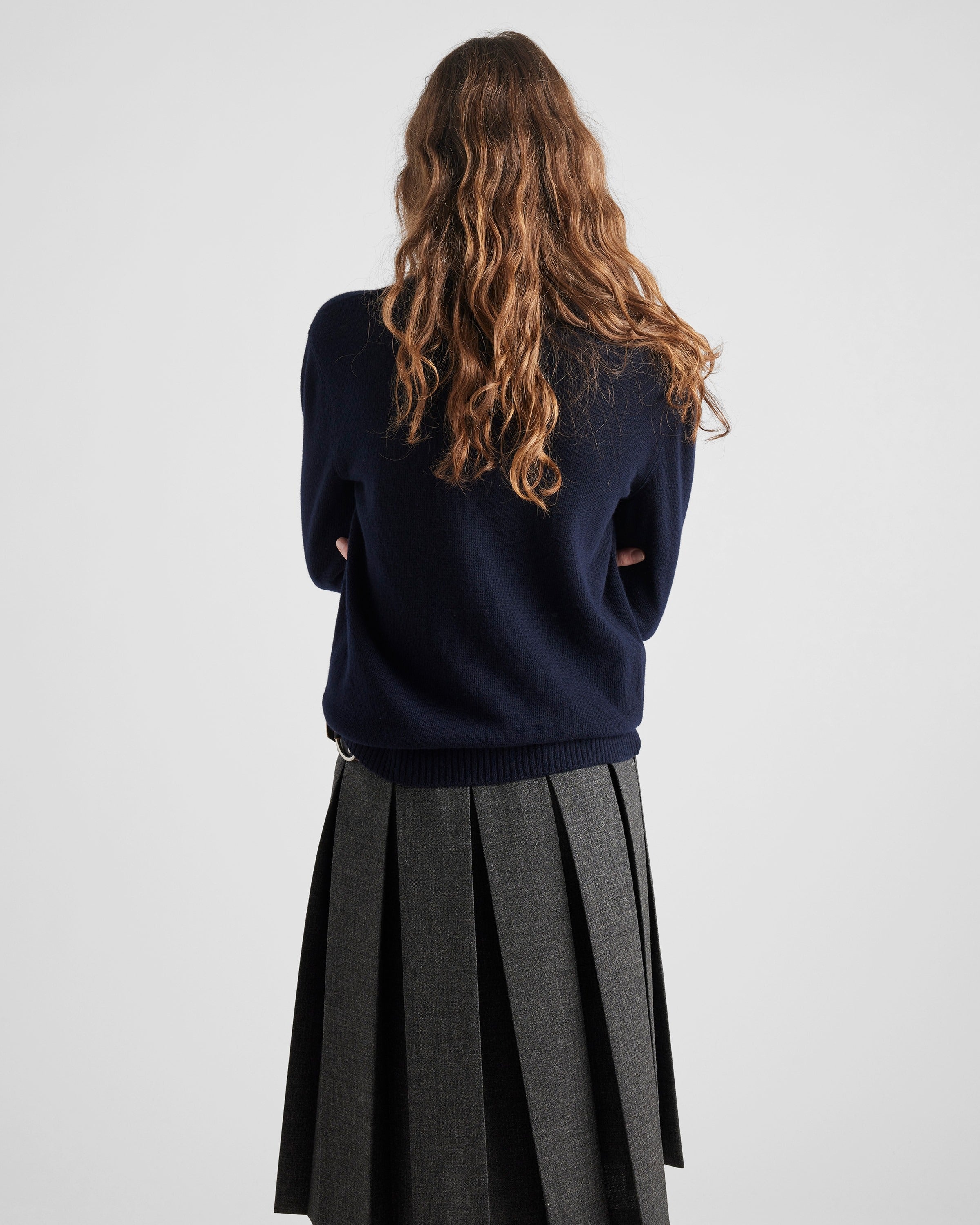 Wool and cashmere intarsia sweater Blue/White