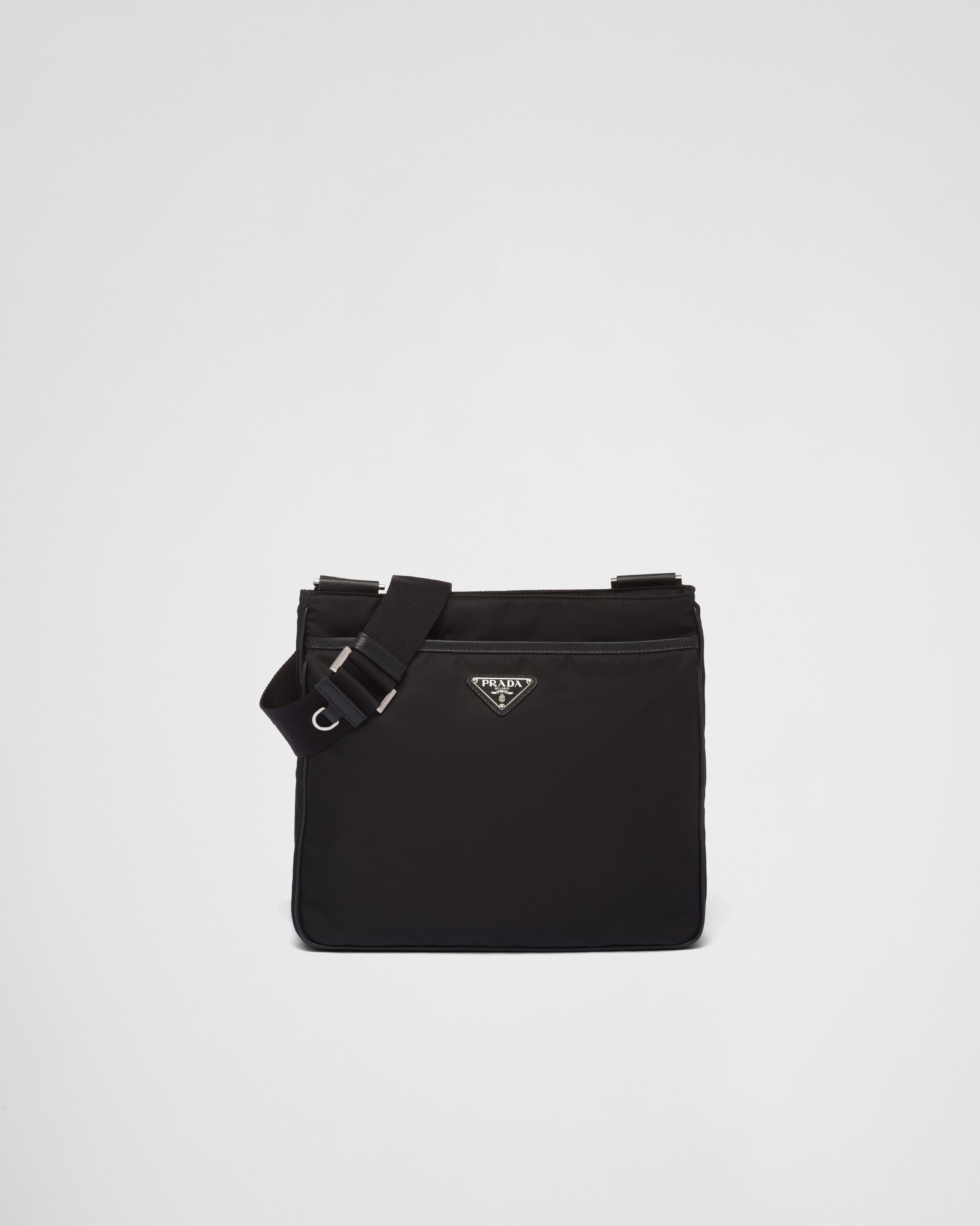 Re-Nylon and Saffiano shoulder bag Black