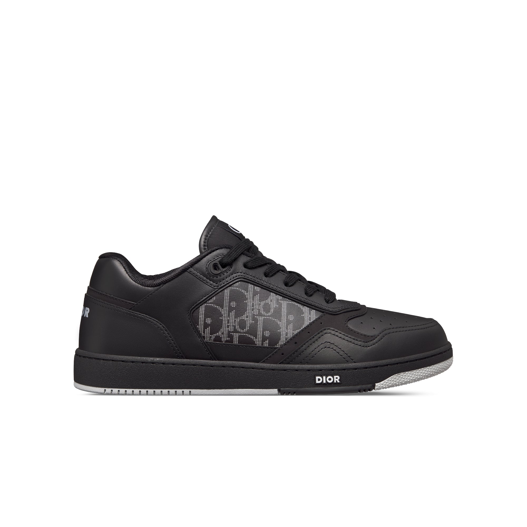 B27 Low-Top Sneaker - Black Smooth Calfskin, Black Suede and Black Dior Oblique Galaxy Leather