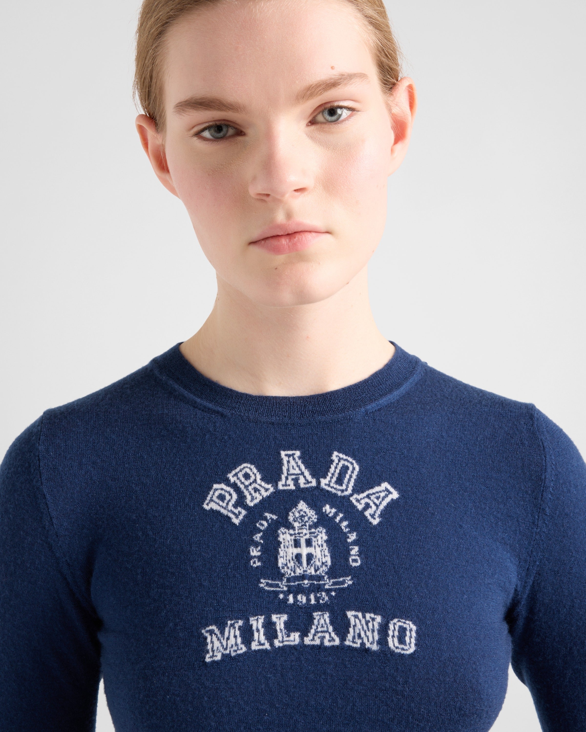 Cashmere intarsia sweater Navy