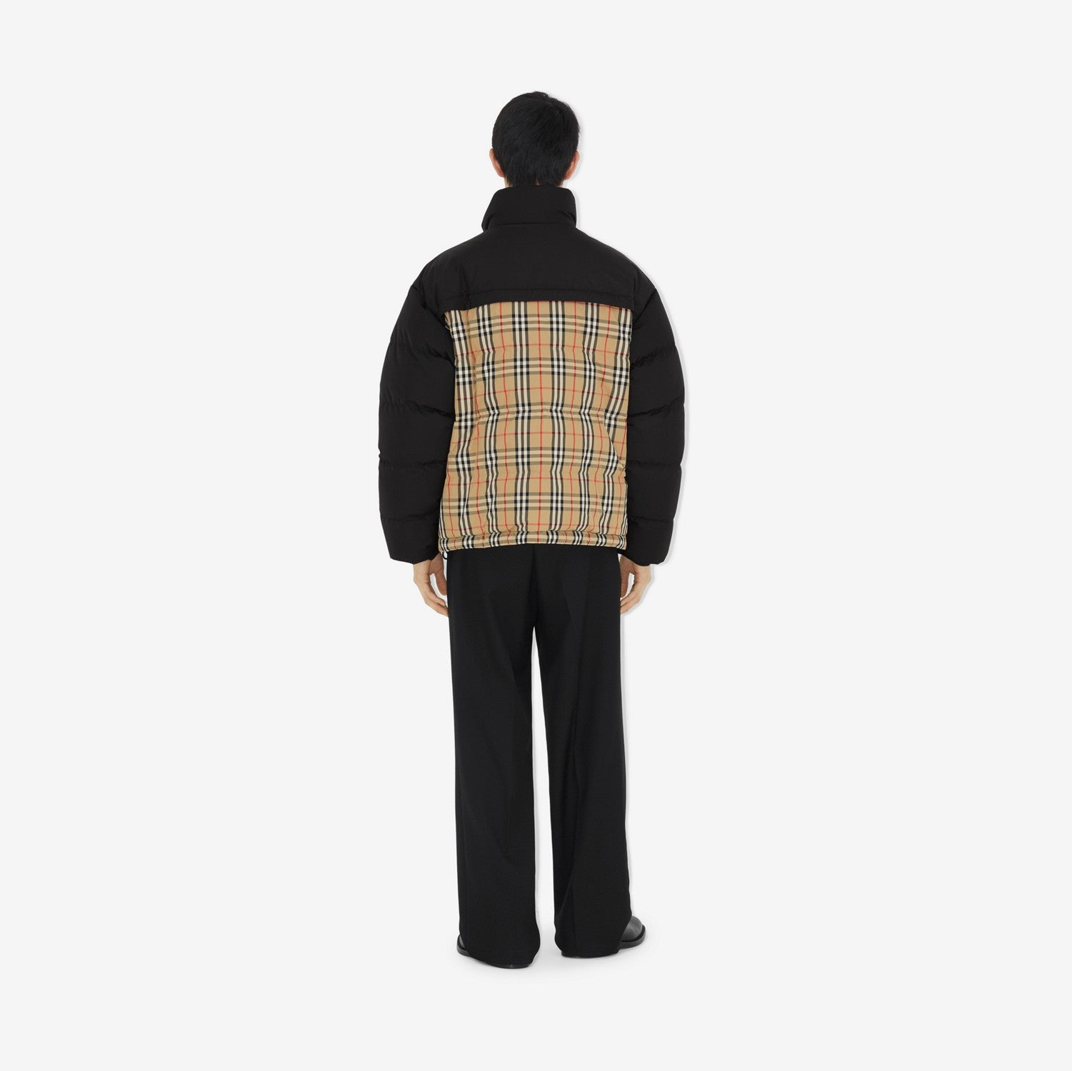 Reversible Check Puffer Jacket - Archive beige