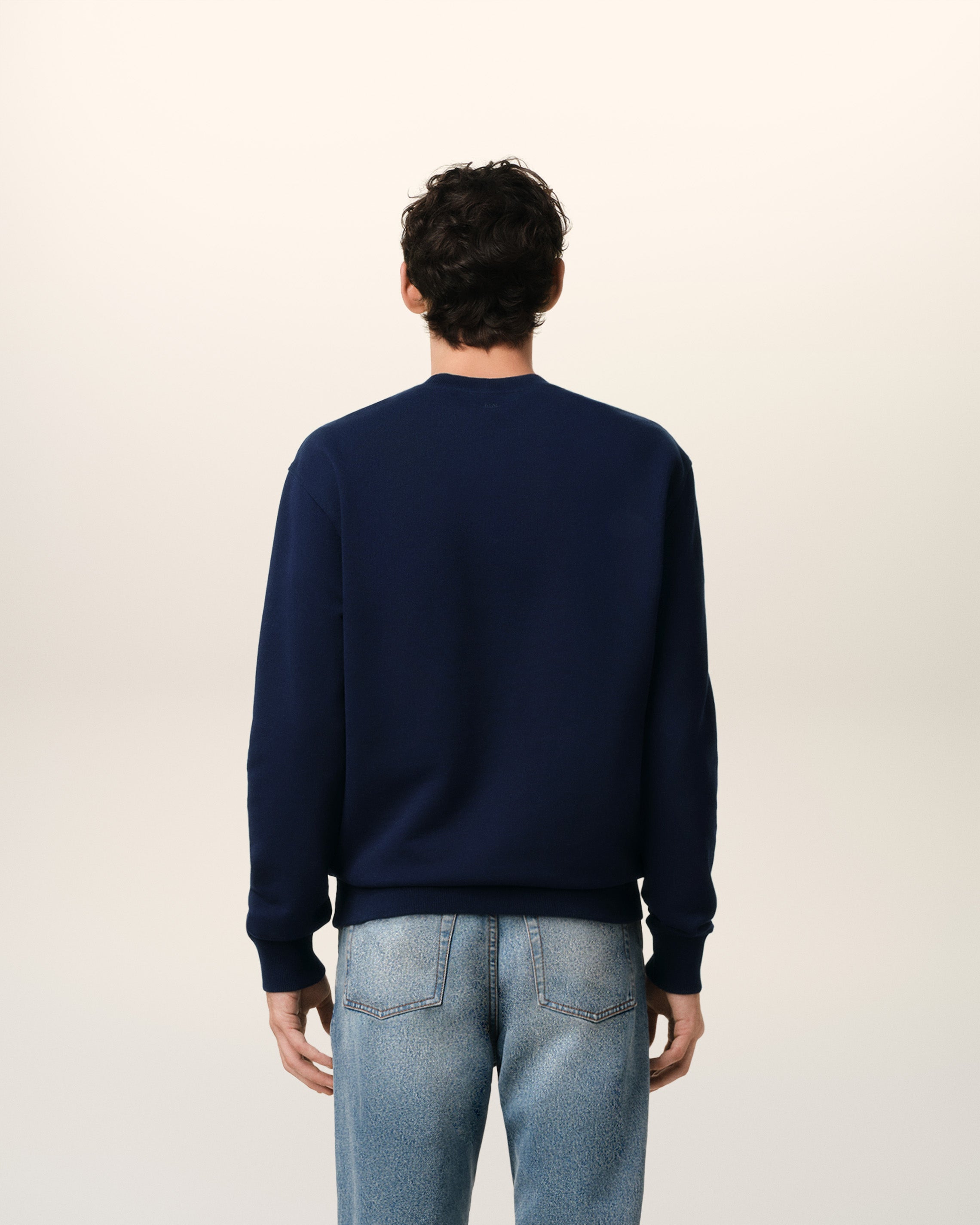 NAVY COTTON AMI DE COEUR SWEATSHIRT NIGHT BLUE