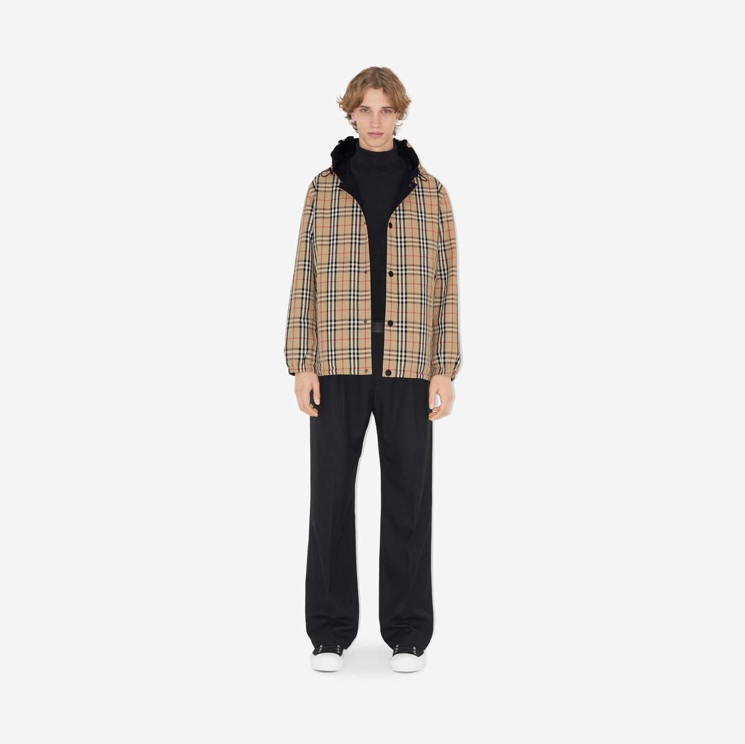 Reversible Check Nylon Jacket - Archive beige