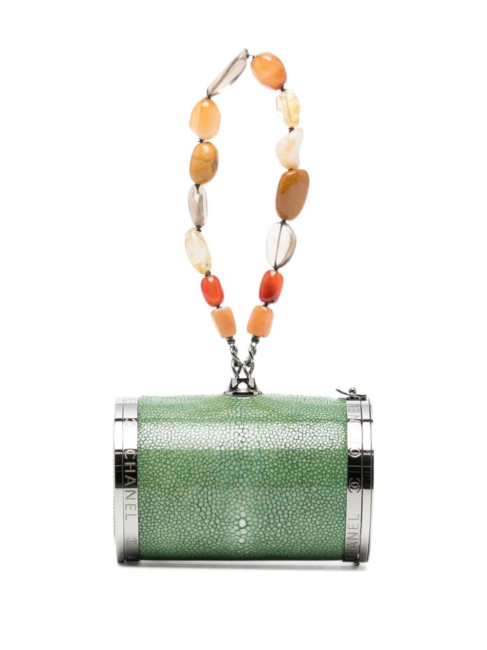 CHANEL Pre-Owned gemstone-handle Cylindrical Bag