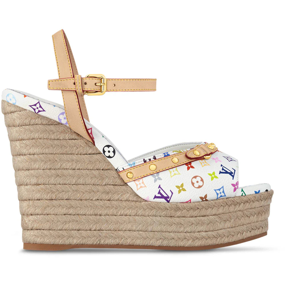 Louis Vuitton Helios Wedge Sandal Takashi Murakami White (Women's)