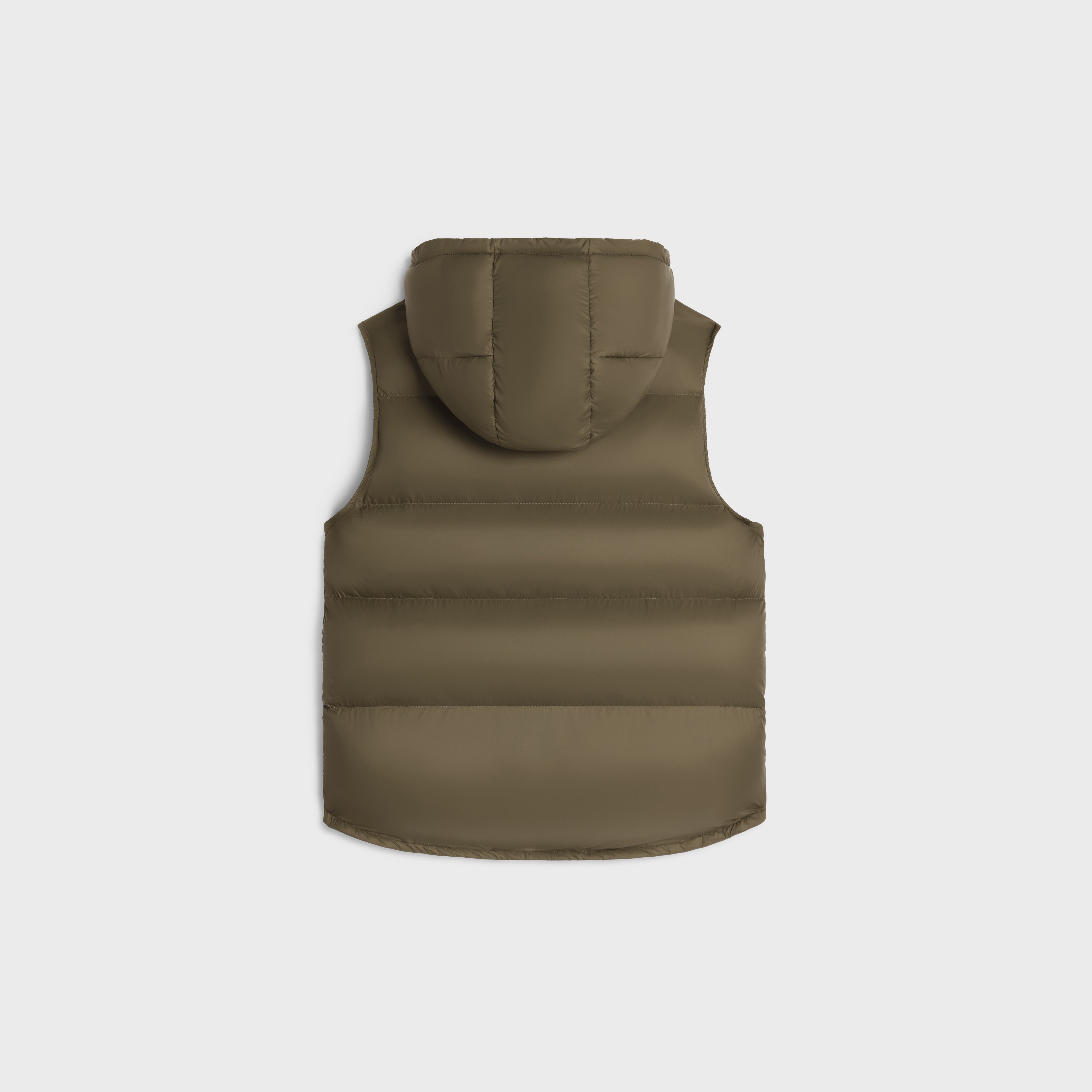 SLEEVELESS DOWN JACKET IN LIGHTWEIGHT NYLON - KAKI LIGHT