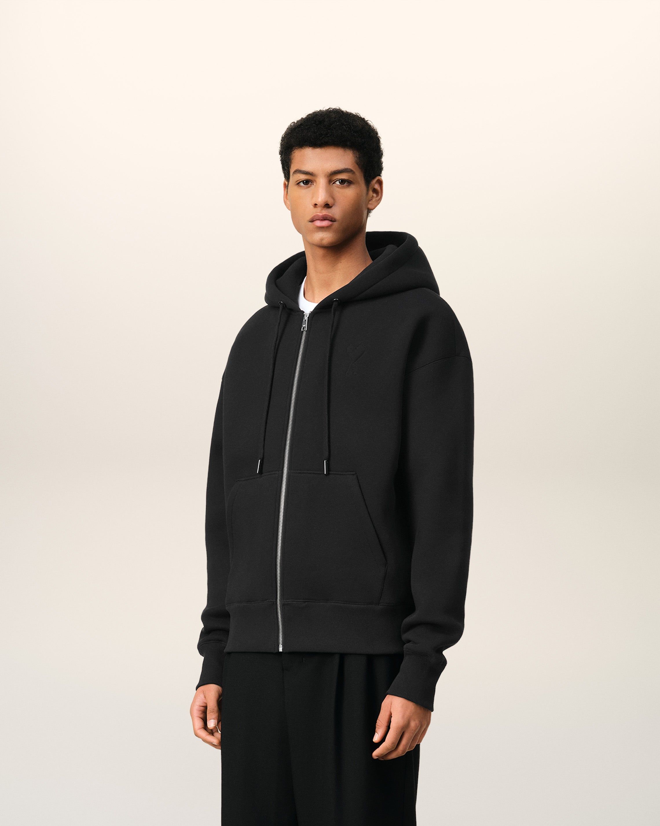 ZIPPED AMI DE COEUR HOODIE BLACK