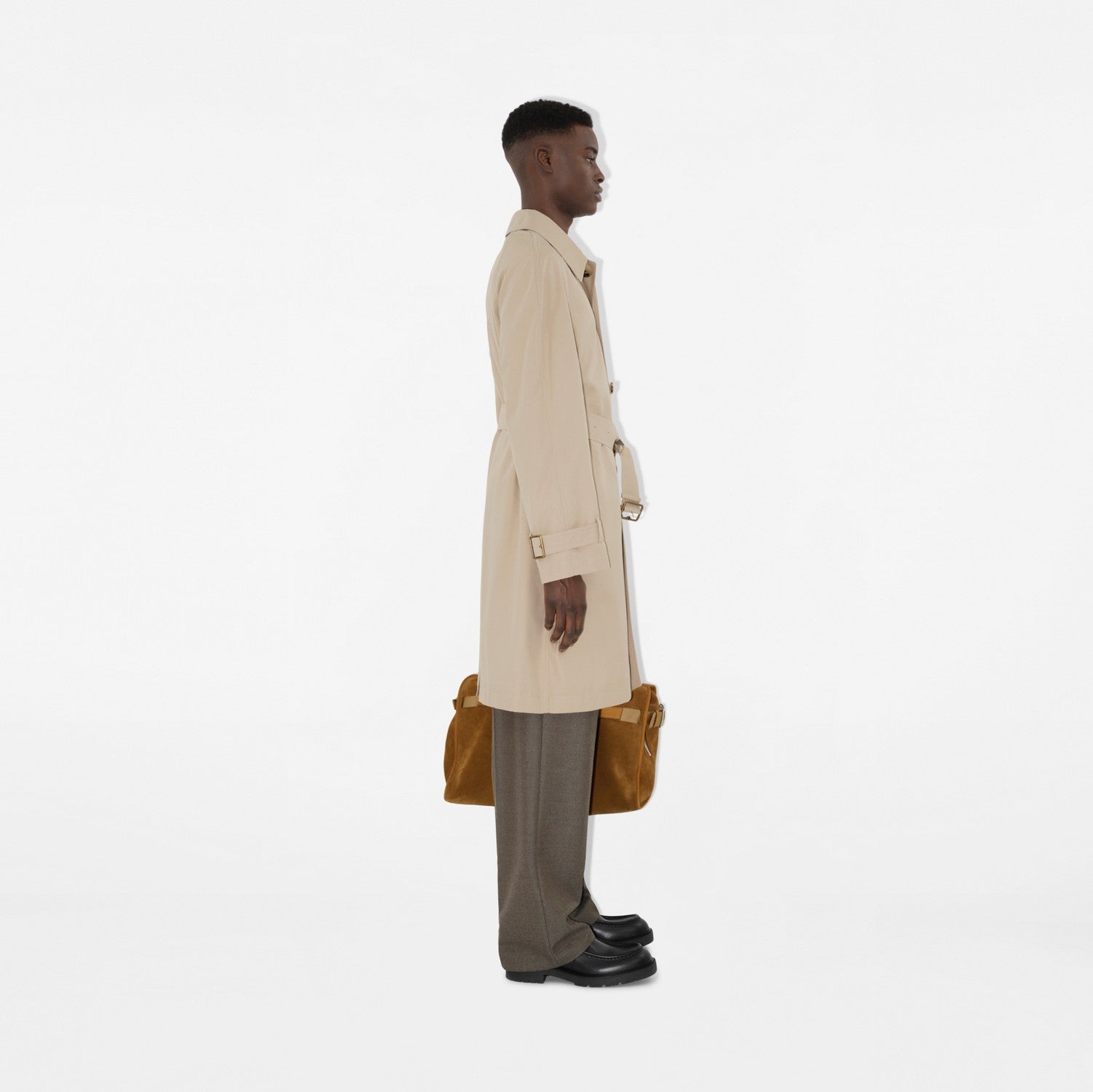 Long Gabardine Car Coat - Fossil