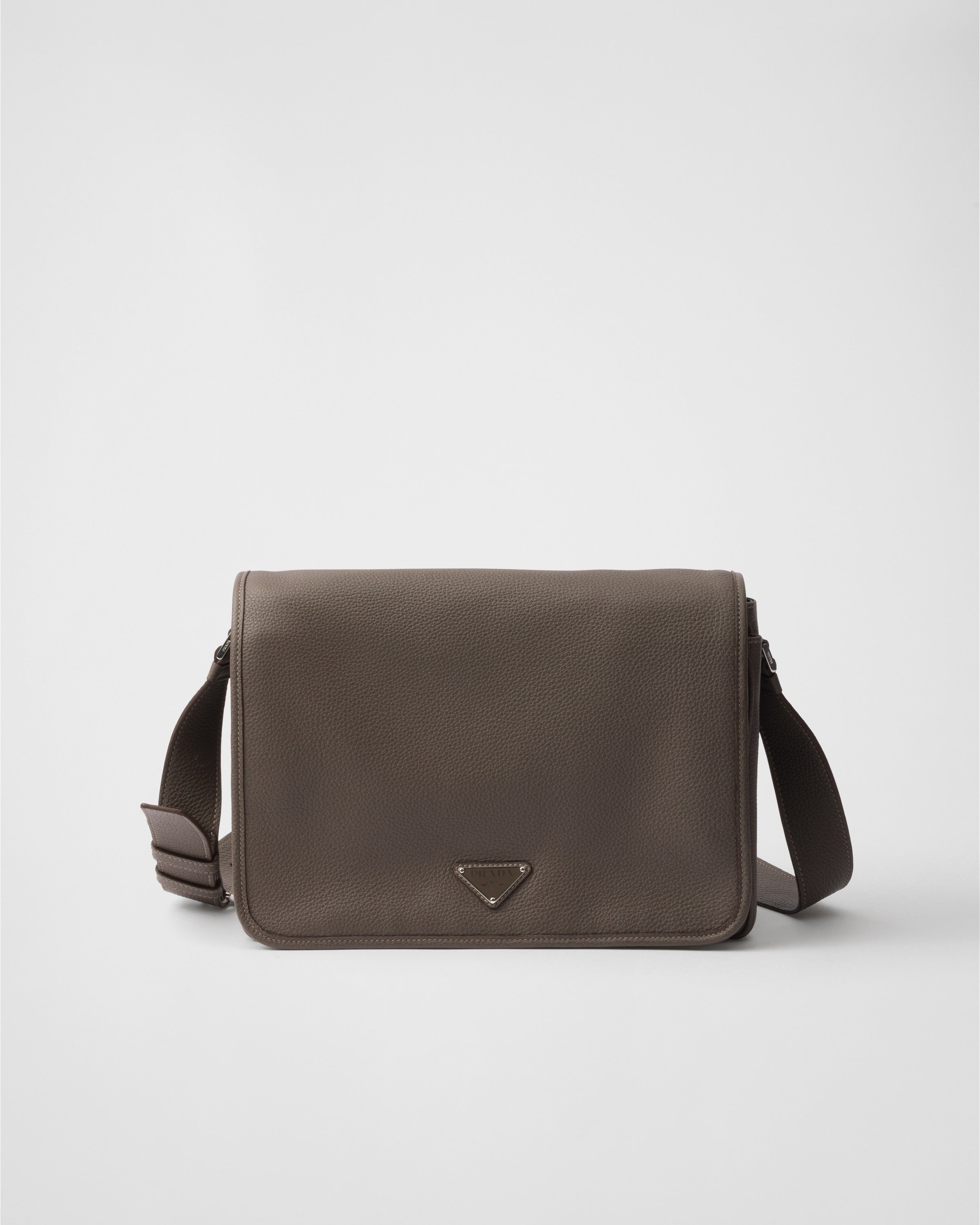 Leather shoulder bag Bamboo Gray