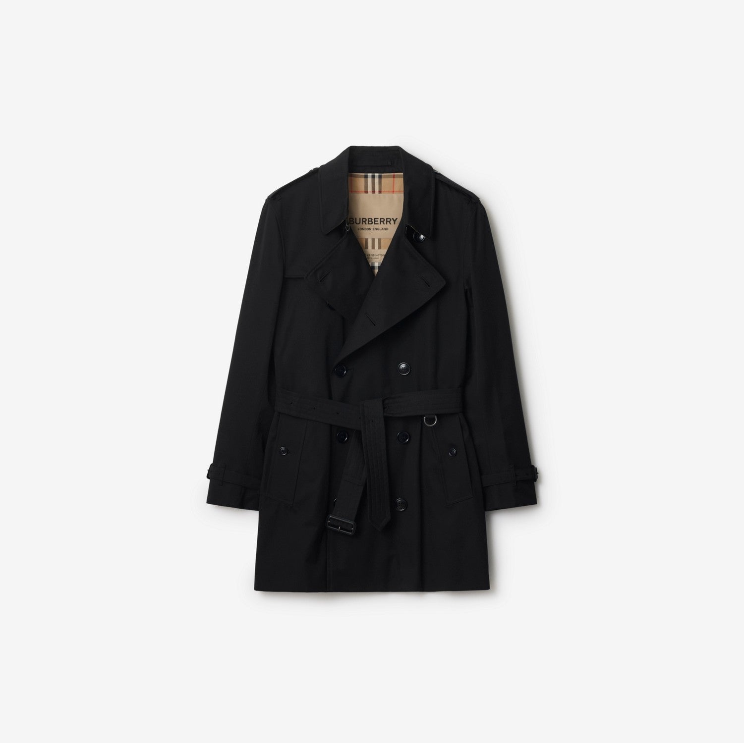 Short Kensington Heritage Trench Coat - Black