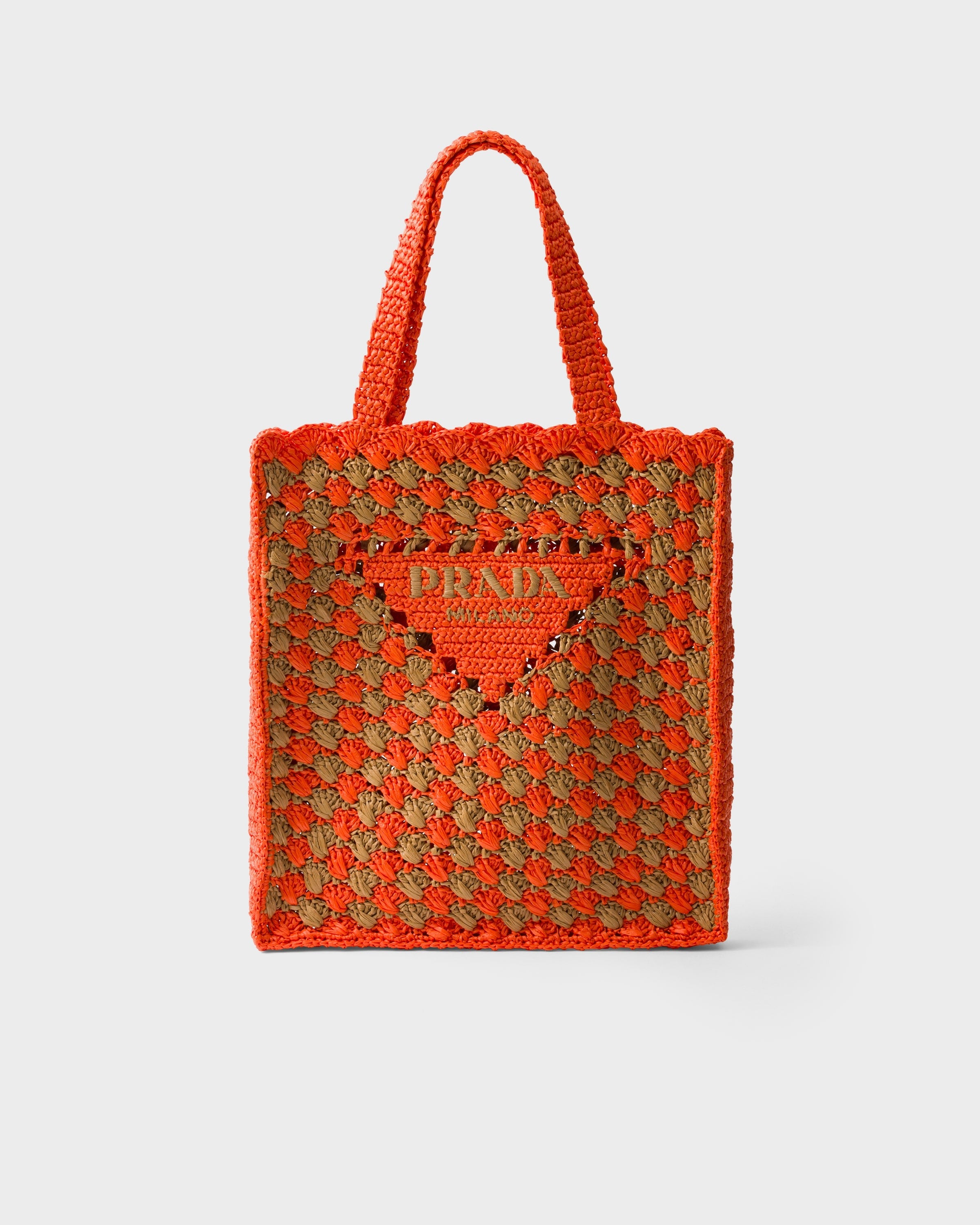 Crochet tote bag Orange/Caramel