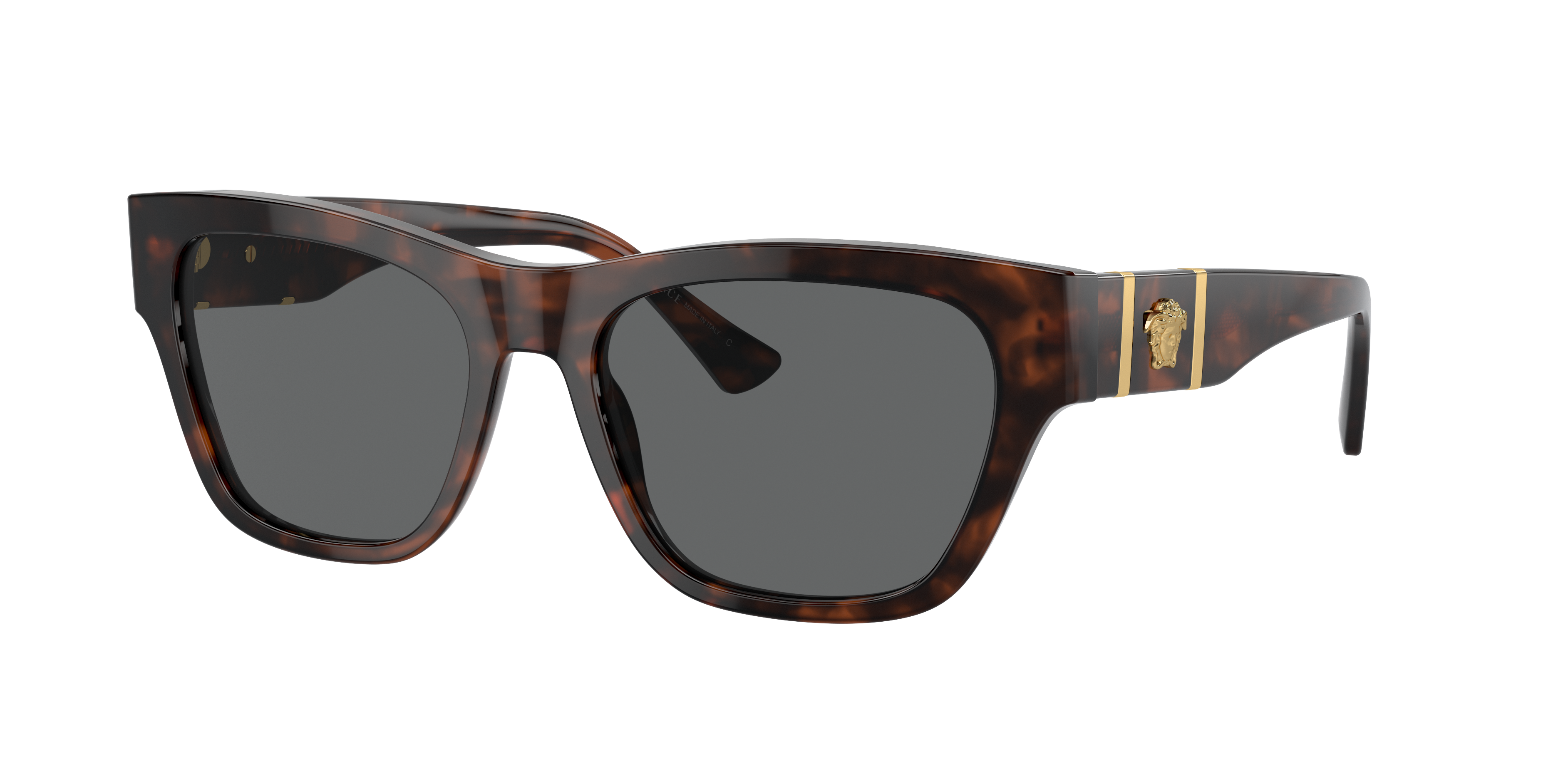 VERSACE VE4457F Havana - Men Luxury Sunglasses, Dark Grey Lens