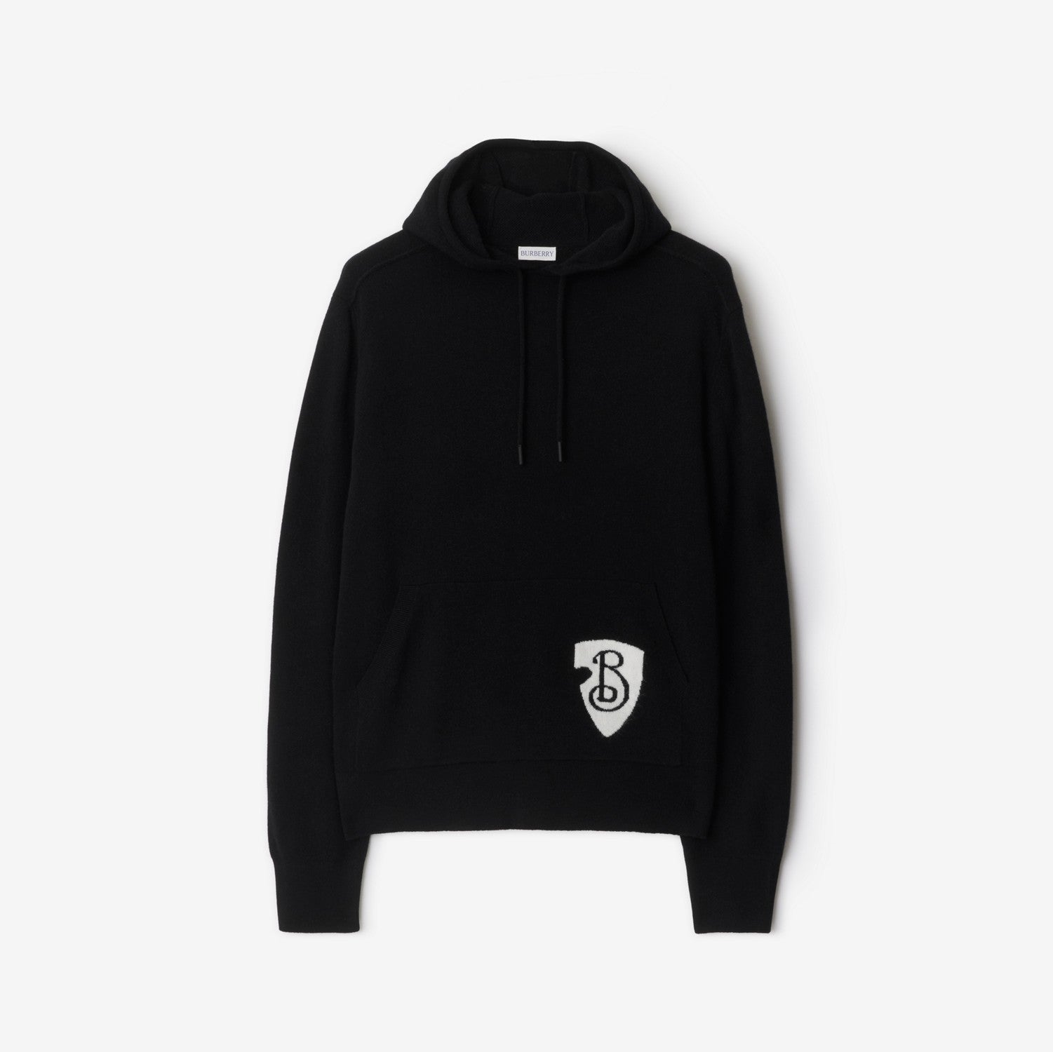 B Shield Wool Blend Hoodie - Black