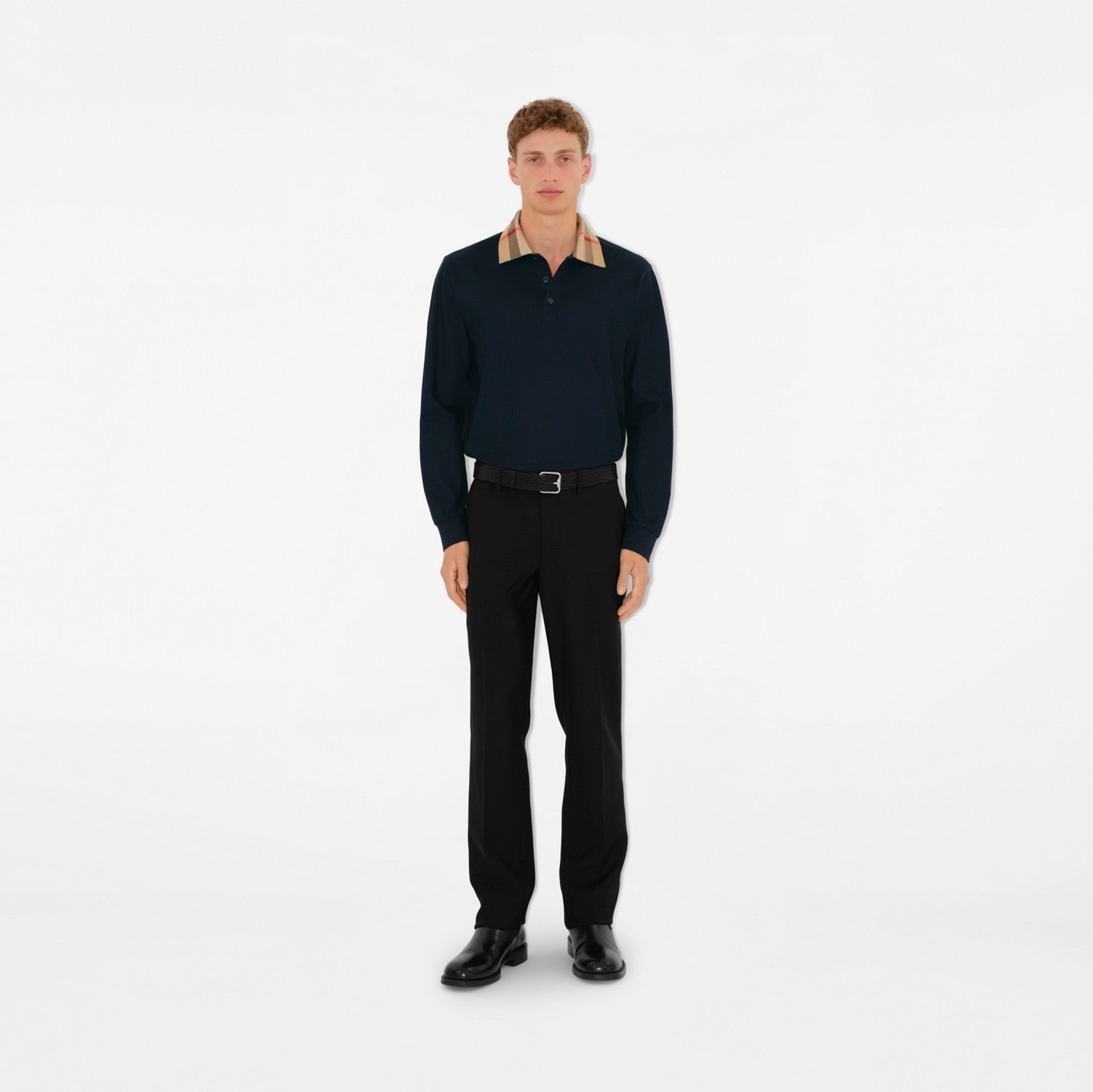 Cotton Polo Shirt - Smoked navy