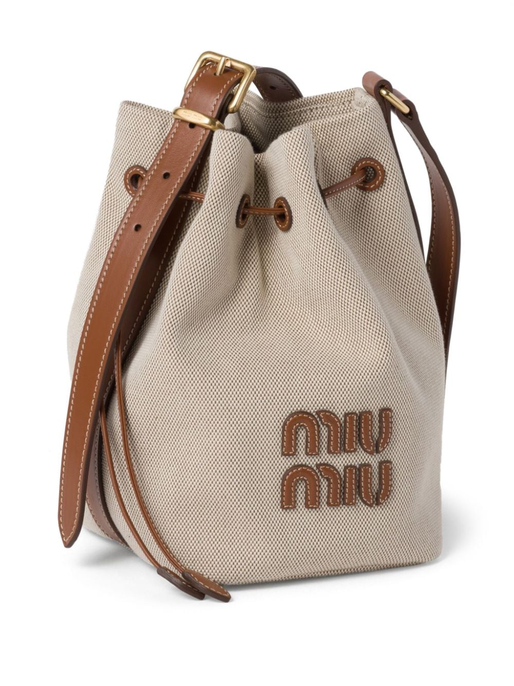 Miu Miu logo-appliquéd Canvas Bucket Bag