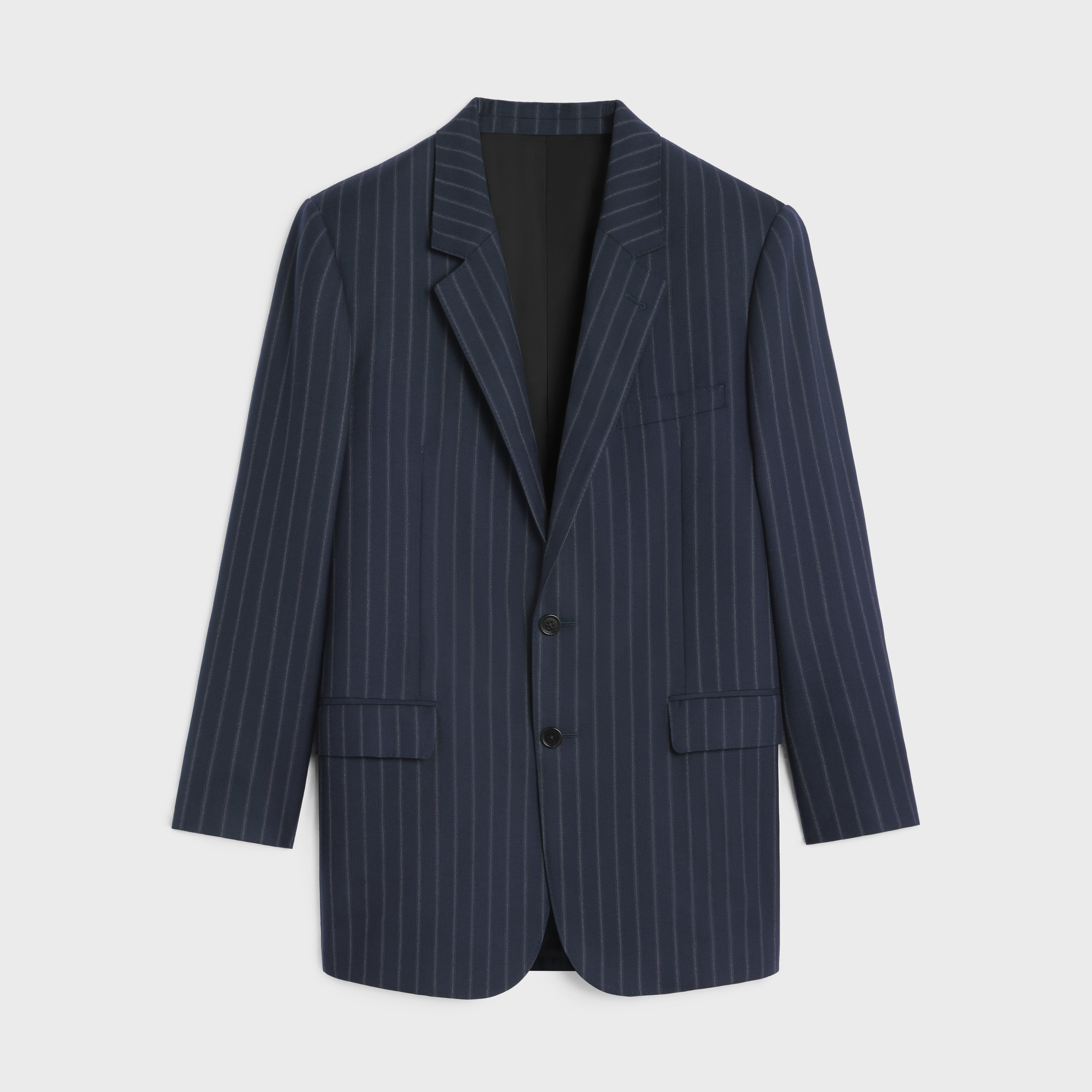 BNF BLAZER IN STRIPED WOOL - NAVY/CRAIE