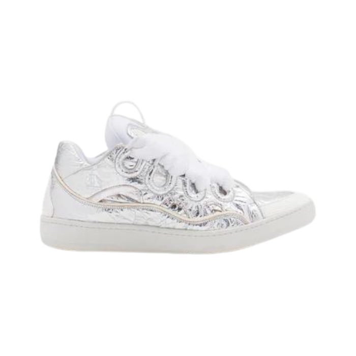 Lanvin Leather Curb Crinkled Metallic Leather