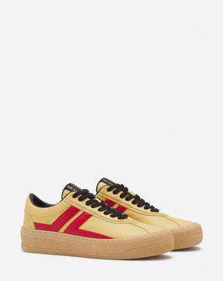 LEATHER CASH SNEAKERS LANVIN X FUTURE FOR MEN - BRIGHT YELLOW/RED