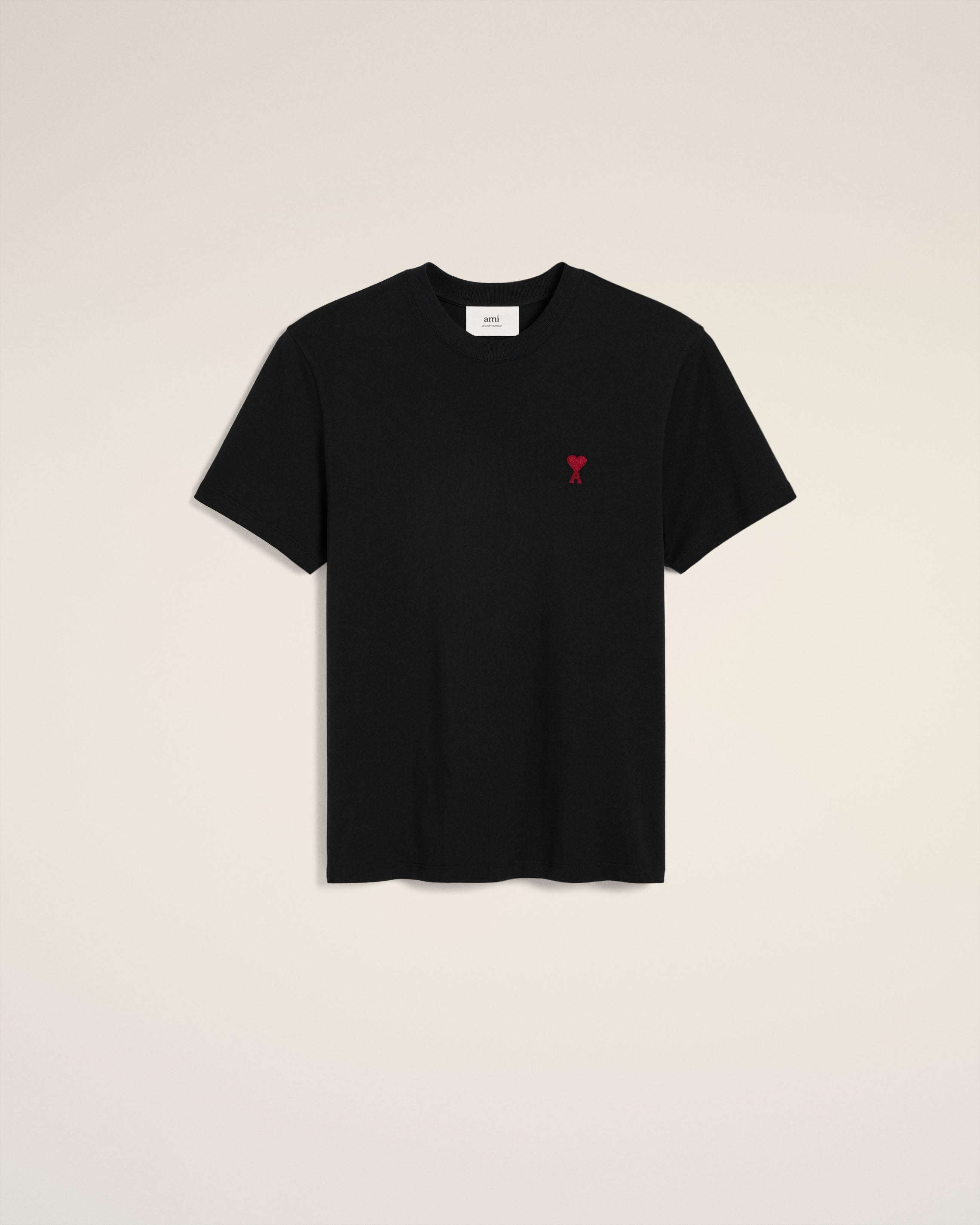 BLACK COTTON AMI DE COEUR T-SHIRT BLACK