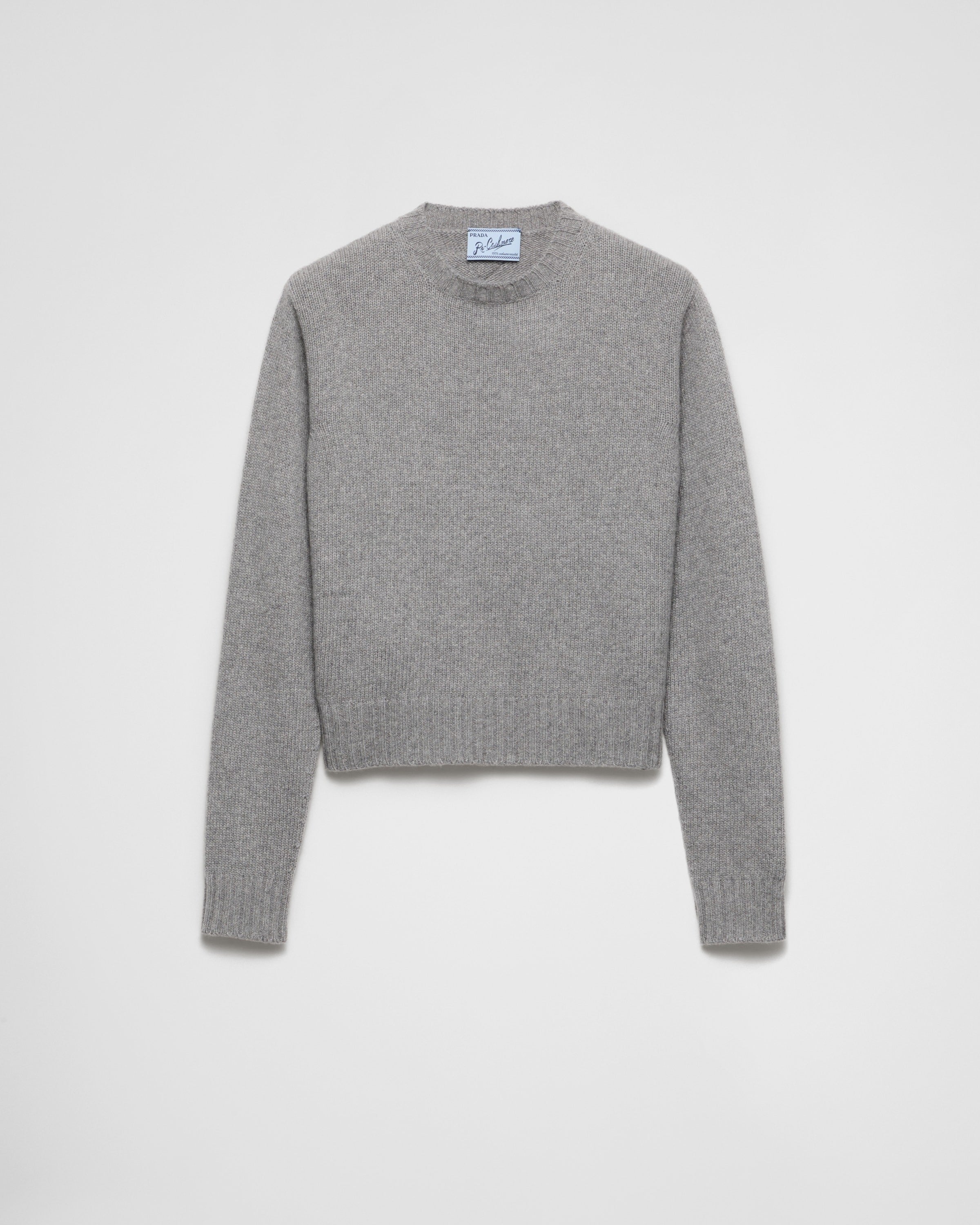 Ribbed knit Re-Cashmere sweater Grey