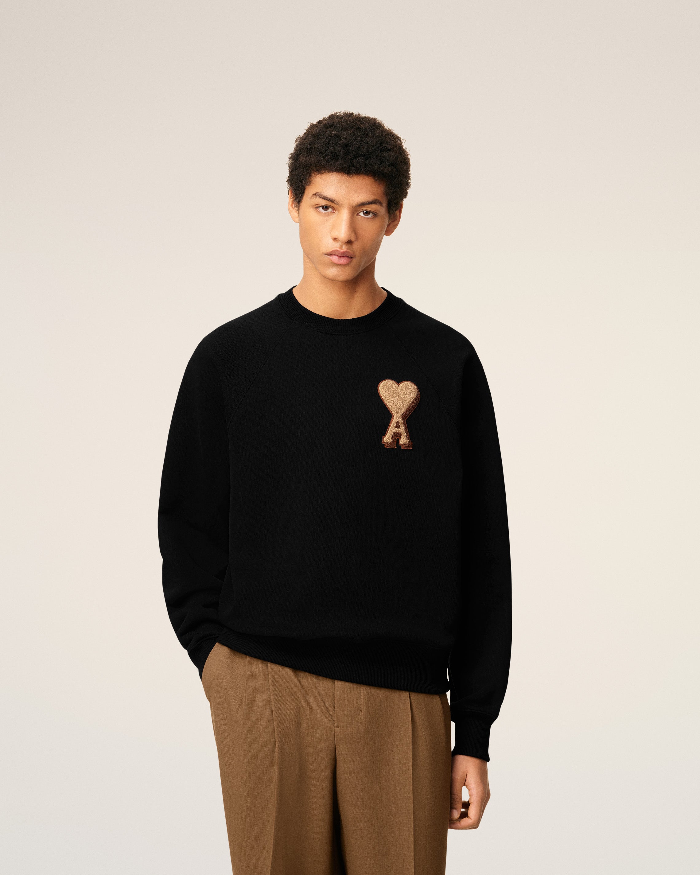 Black Cotton Ami De Coeur Sweatshirt BLACK