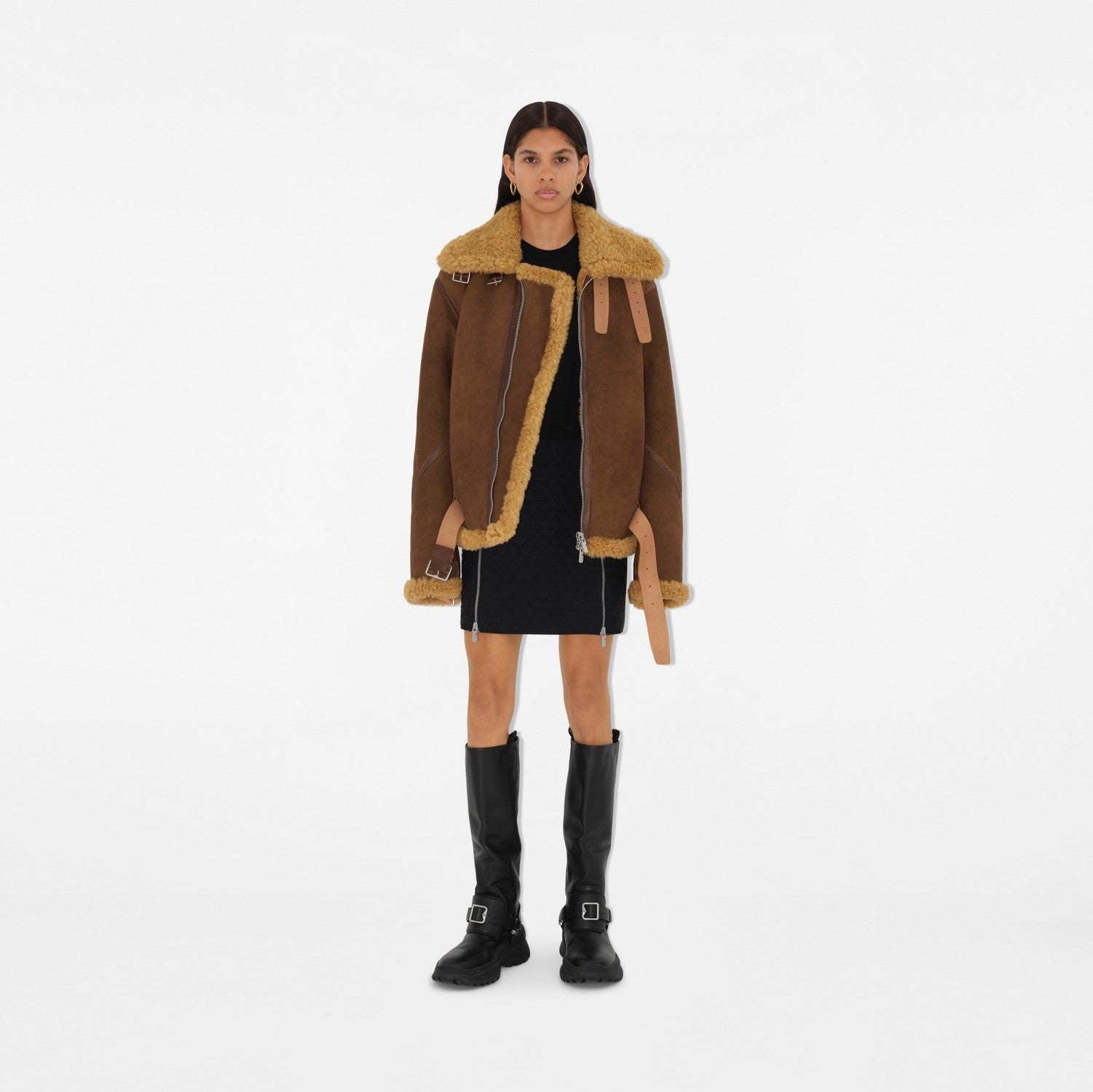 Shearling Aviator Jacket - Moss