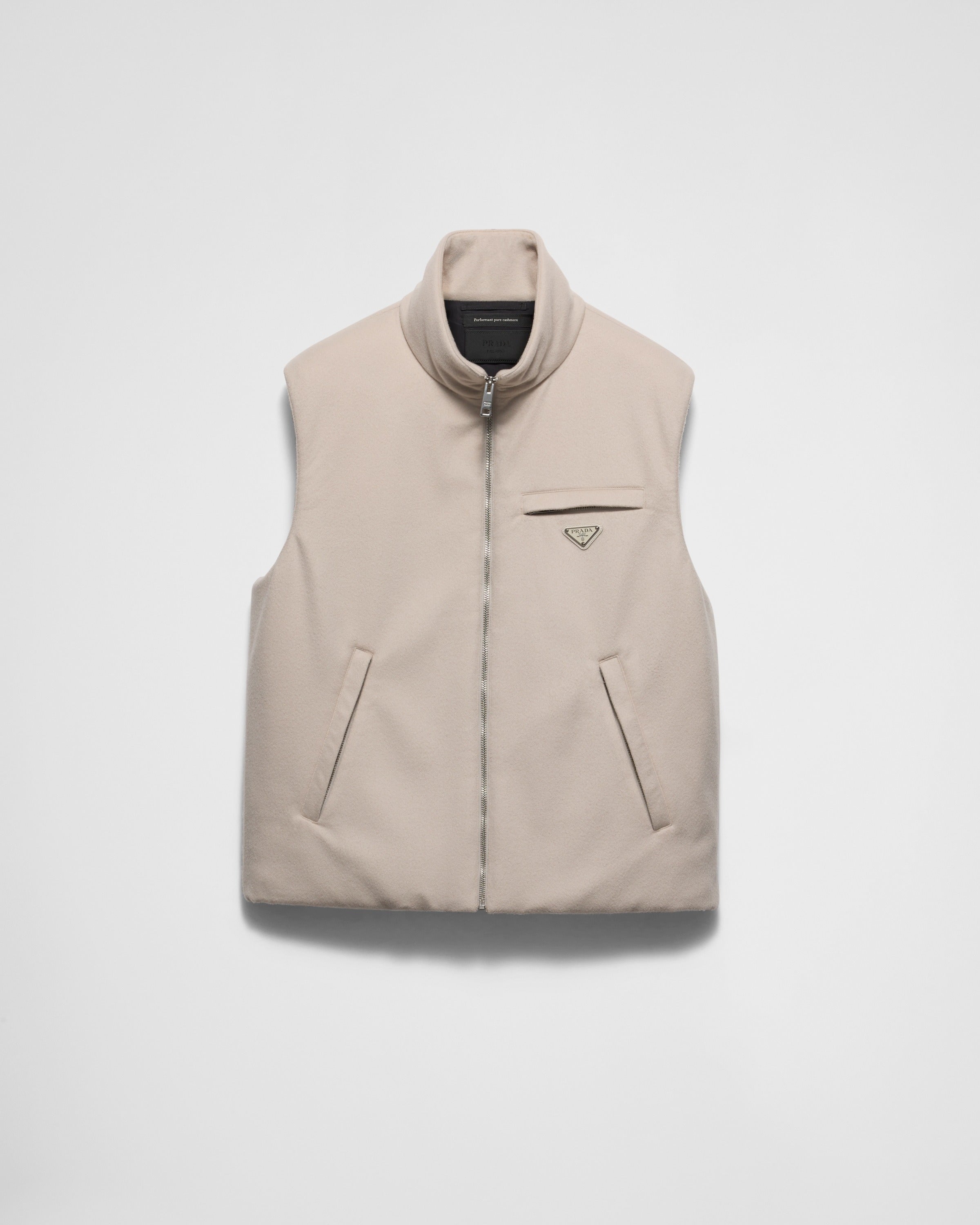 Cashmere down vest Albino White