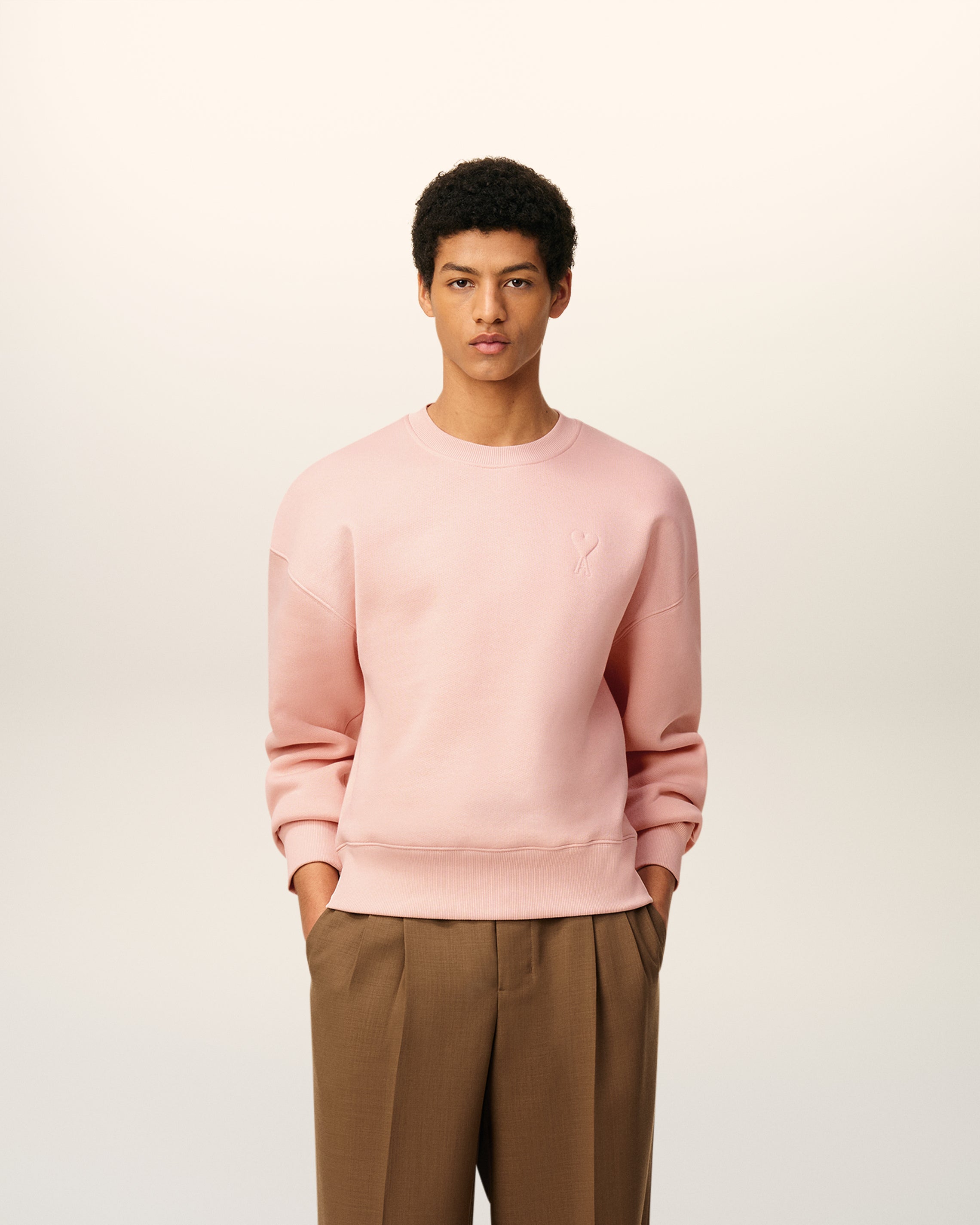 Pink Cotton Ami De Coeur Sweatshirt POWDER