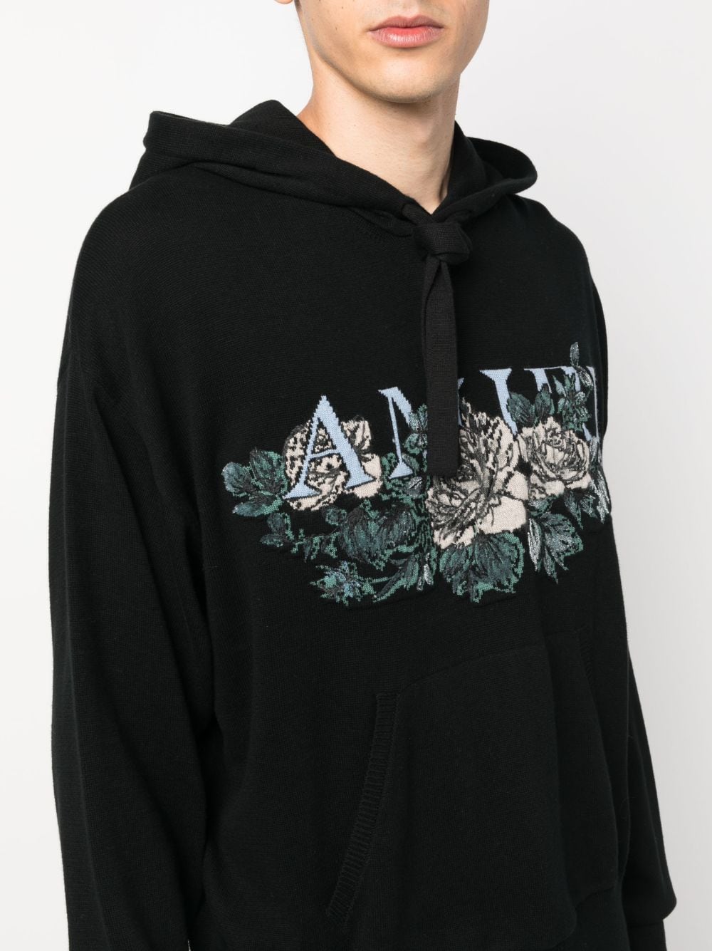 Intarsia-knit logo hoodie