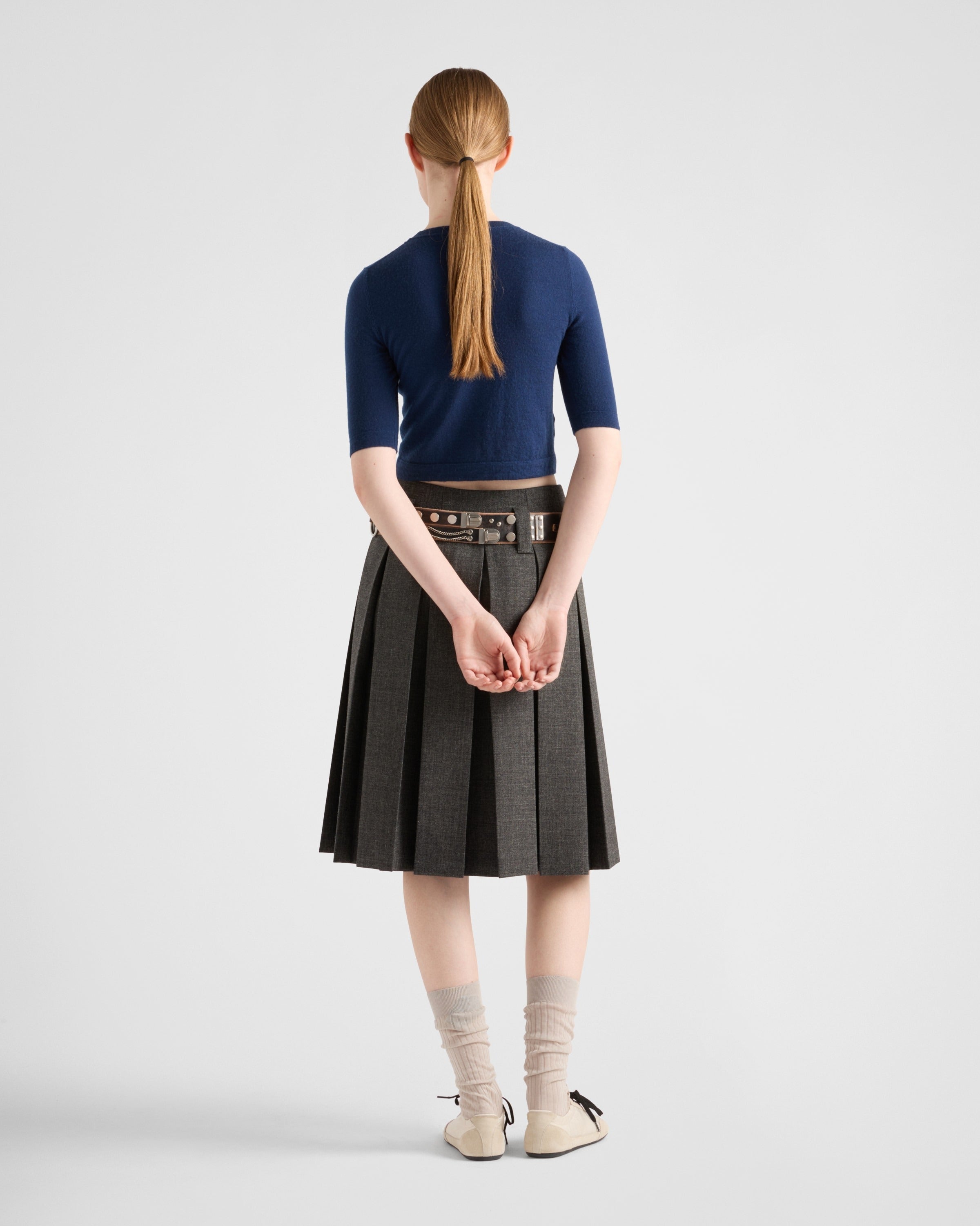 Cashmere intarsia sweater Navy