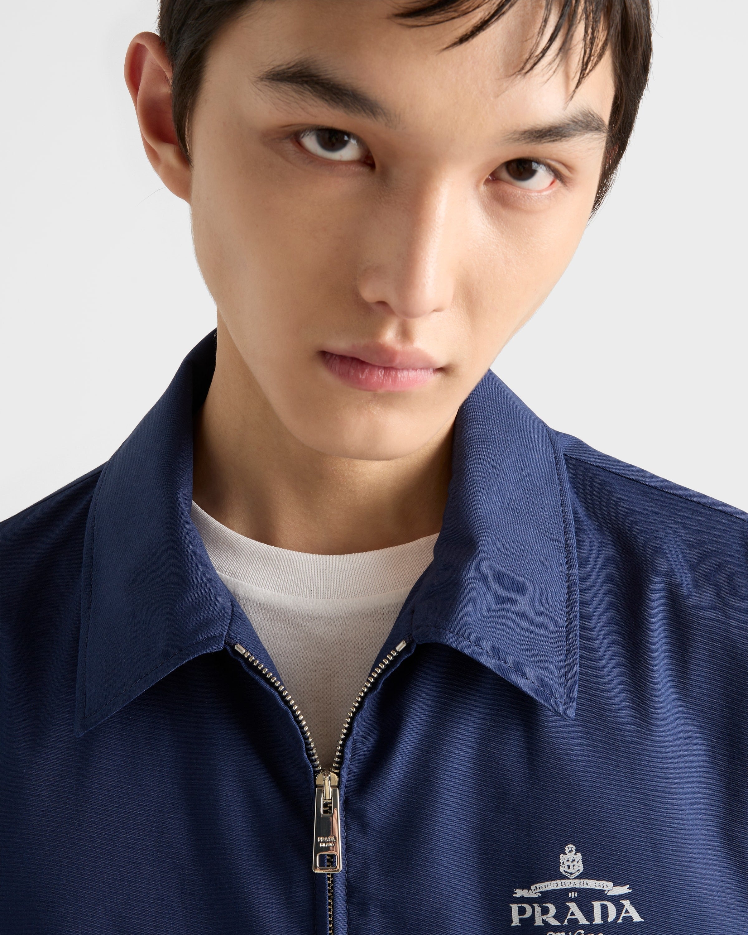 Cotton blend blouson jacket Baltic Blue