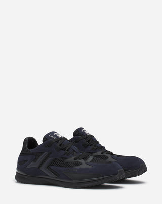 METEOR SNEAKERS IN MESH AND SUEDE - ANTHRACITE/BLACK