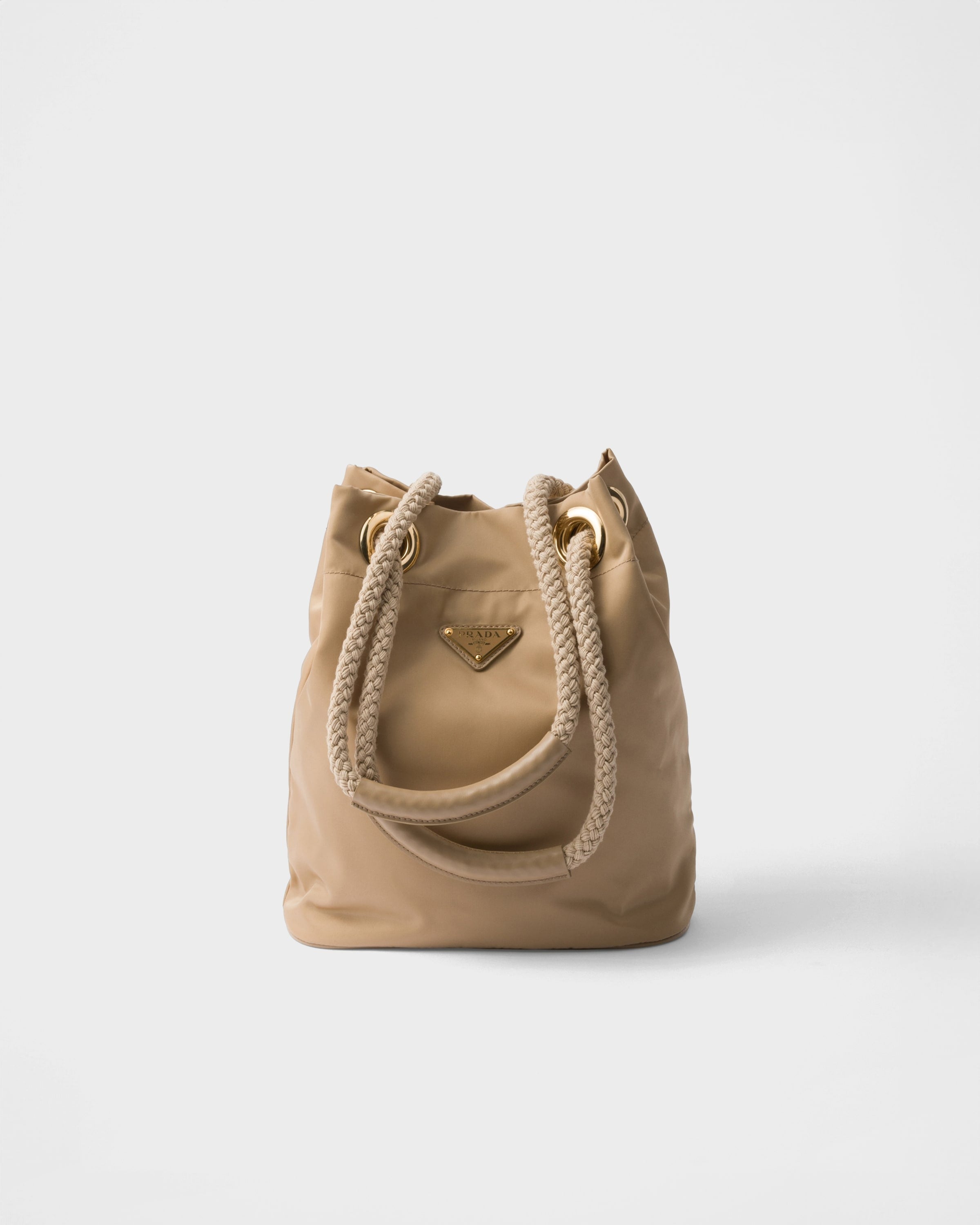 Prada Mariner Re-Nylon small bucket bag Camel Brown