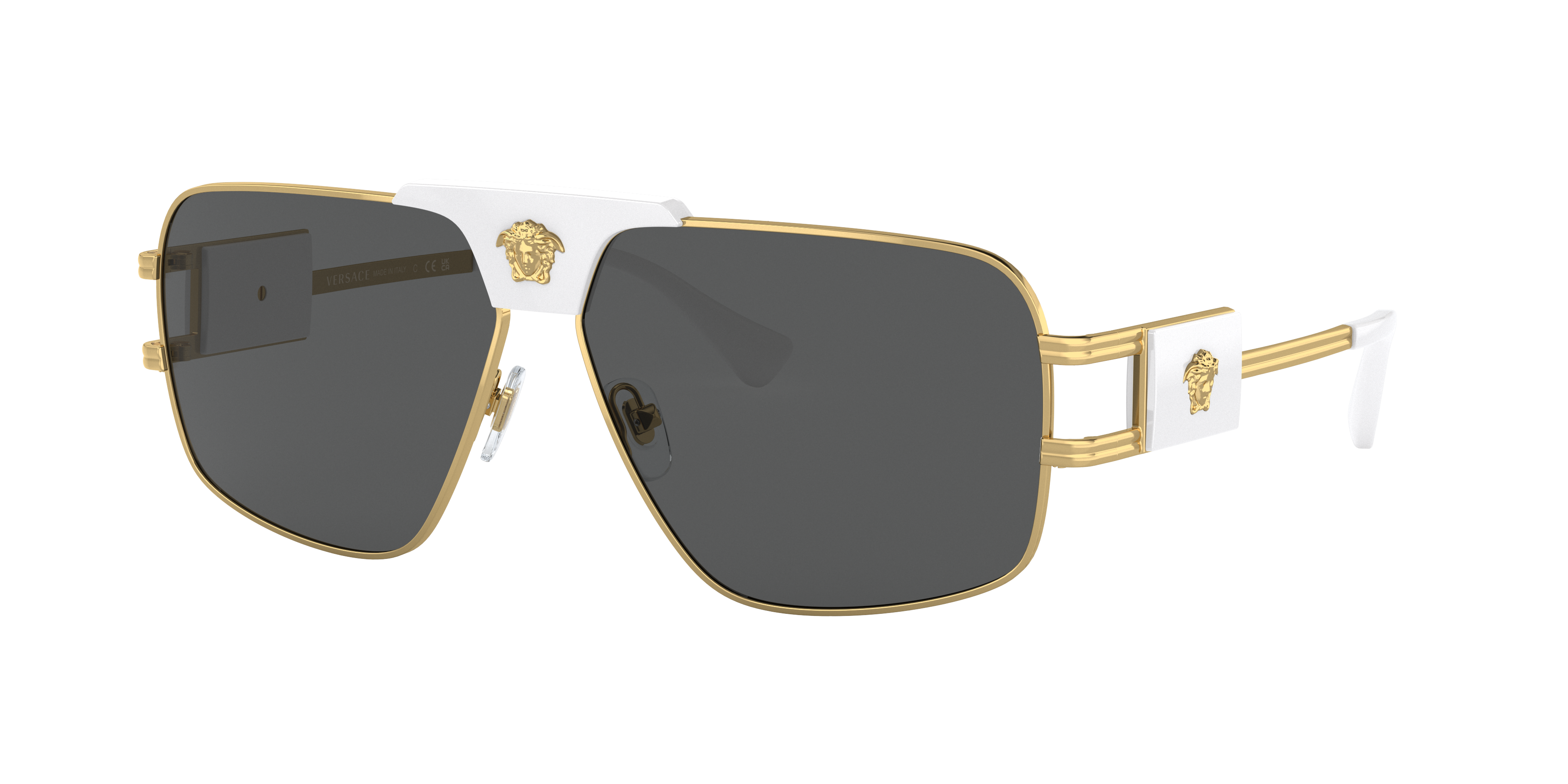 VERSACE VE2251 Gunmetal - Men Luxury Sunglasses, Green Lens