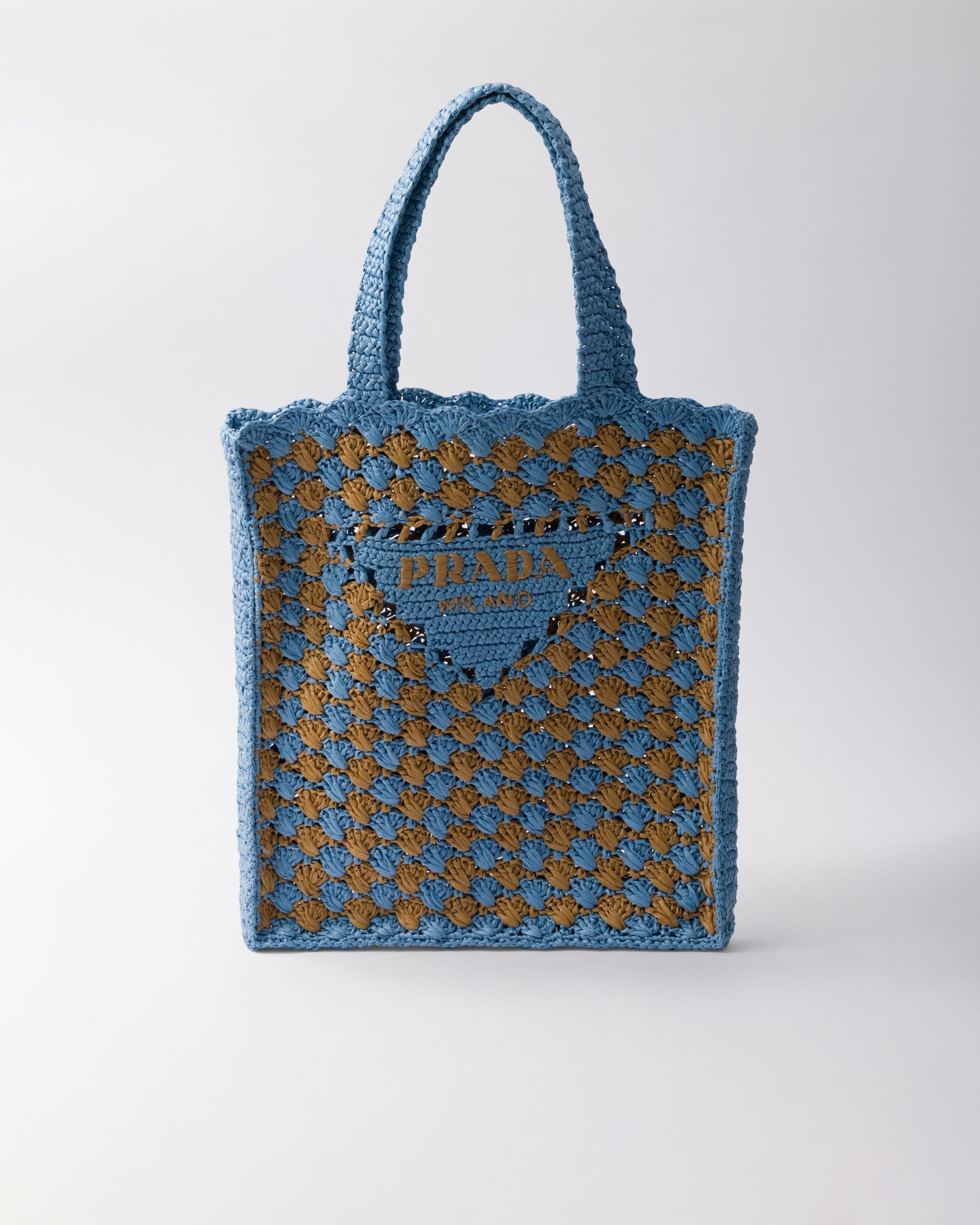 Crochet tote bag Celeste/Caramel