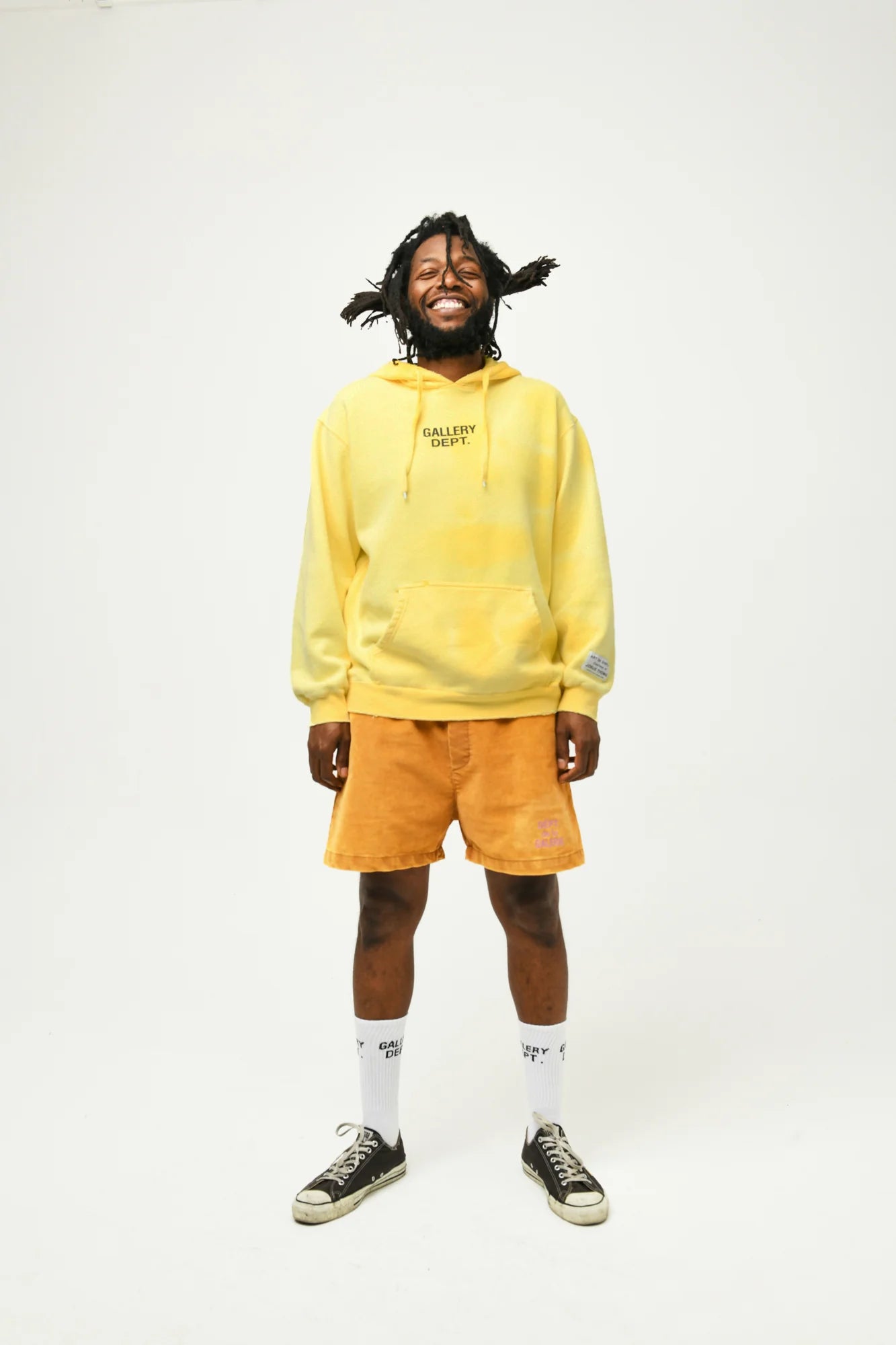 Gallery Dept. Sunfaded Center Logo Hoodie Yellow