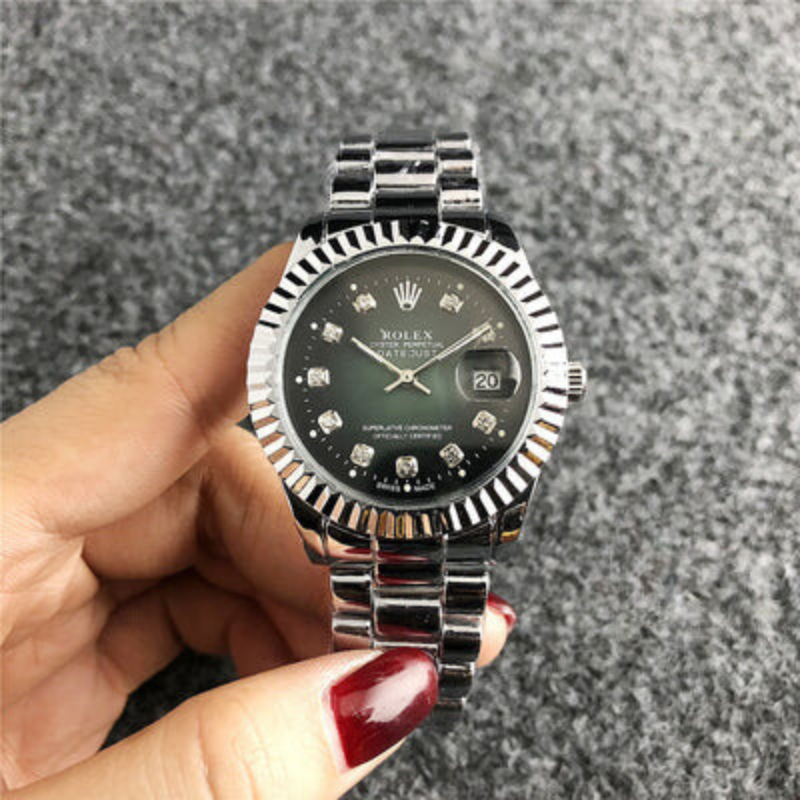 Rolex Datejust 36mm Green Dial Silver Bracelet