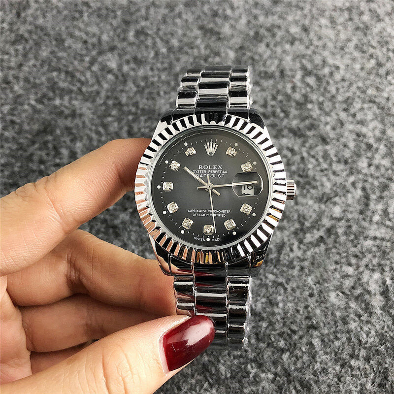 Rolex Datejust 36mm Black Dial Silver Bracelet