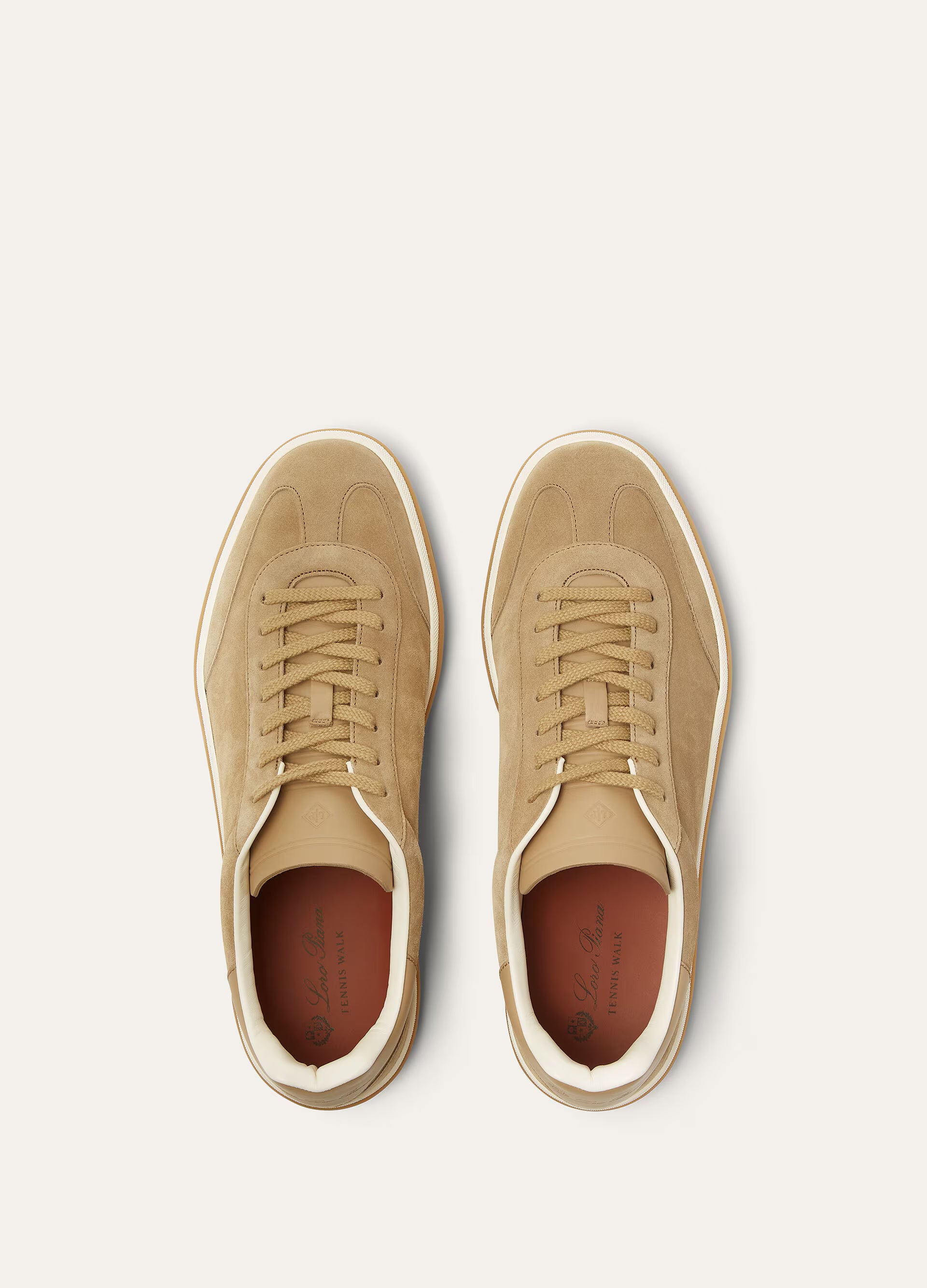 Tennis Walk Sneaker Suede Calf Split Light Wood Smoke