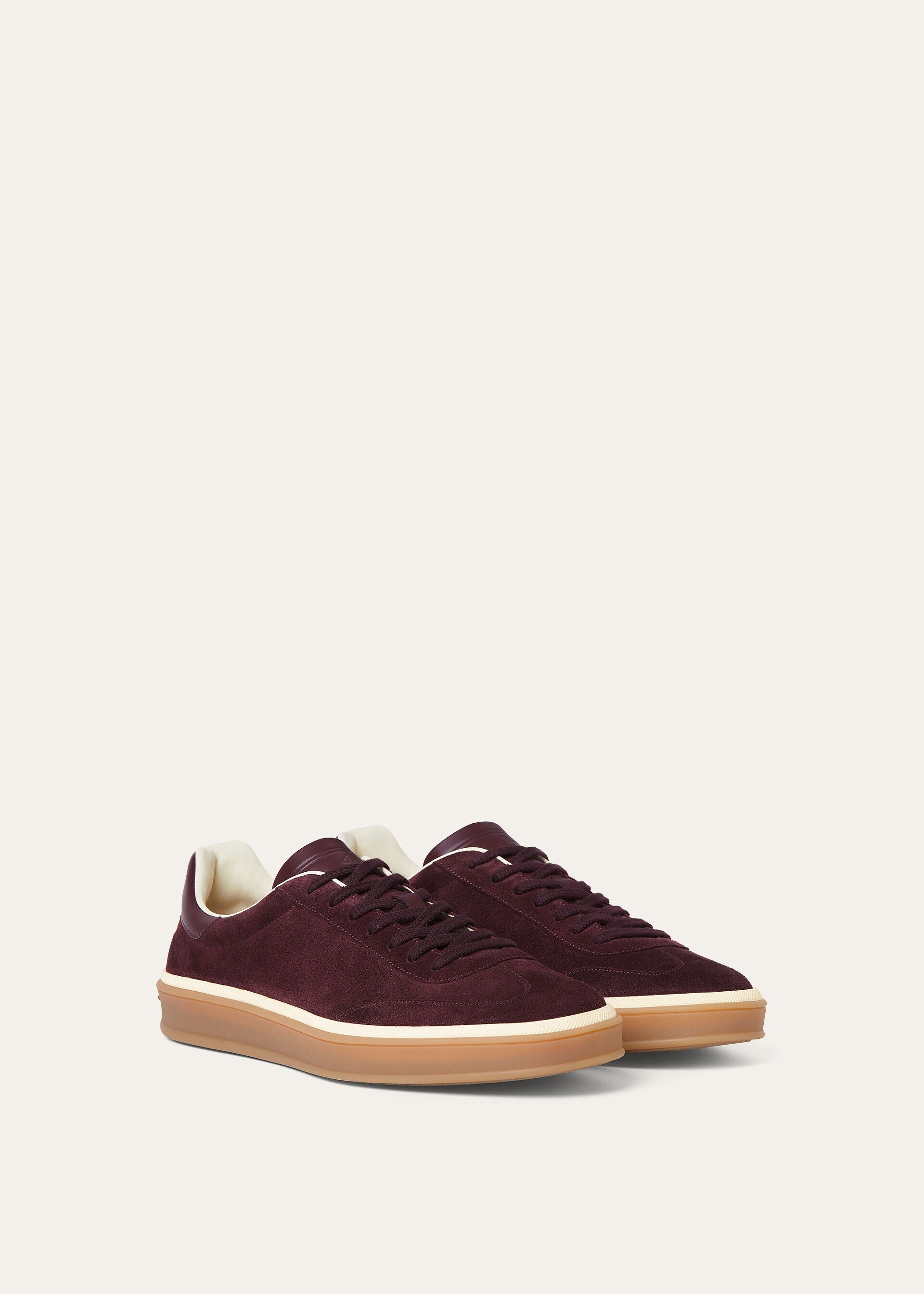 Tennis Walk Sneaker Suede Calf Split Very Dark Maroon