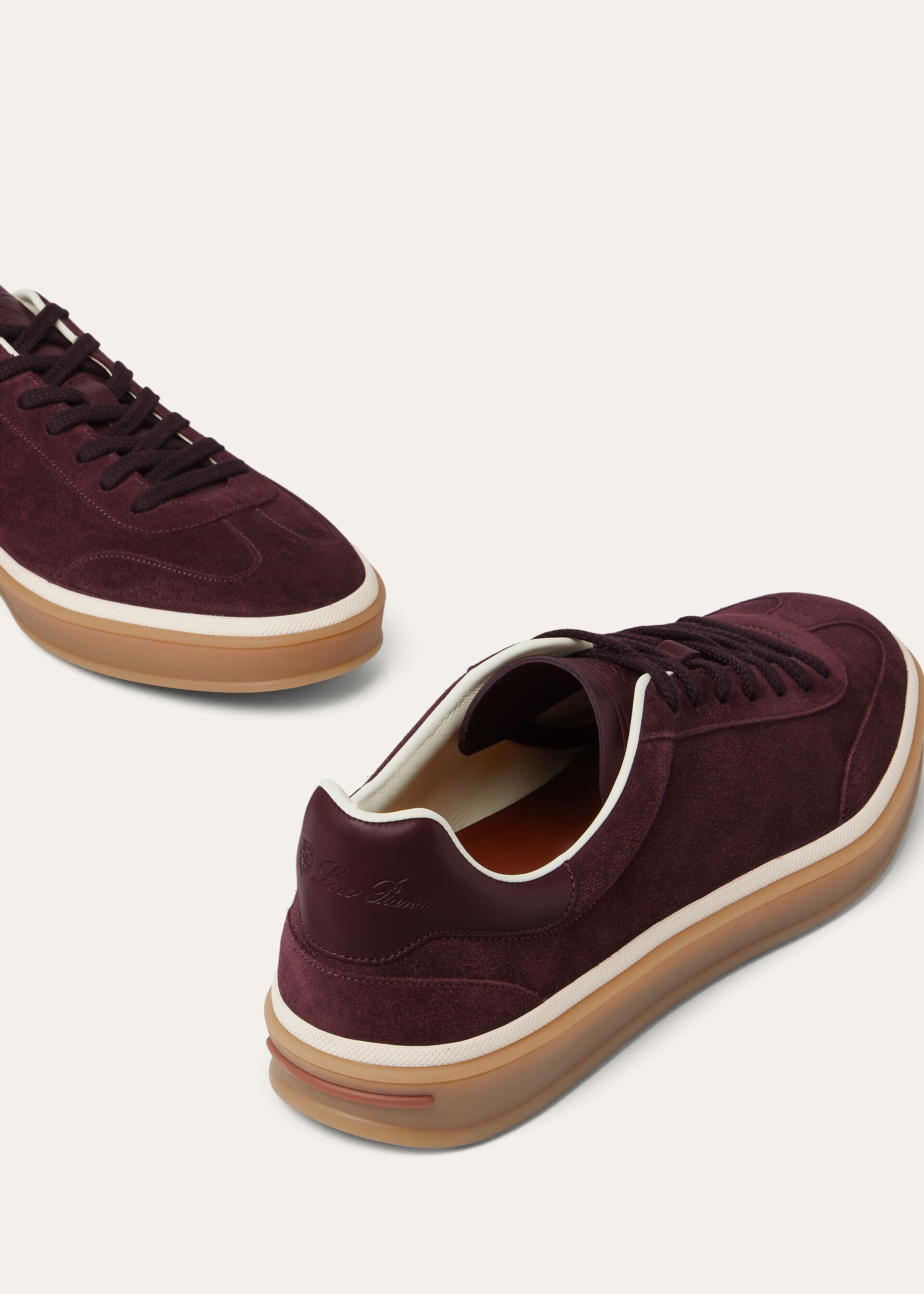 Tennis Walk Sneaker Suede Calf Split Very Dark Maroon