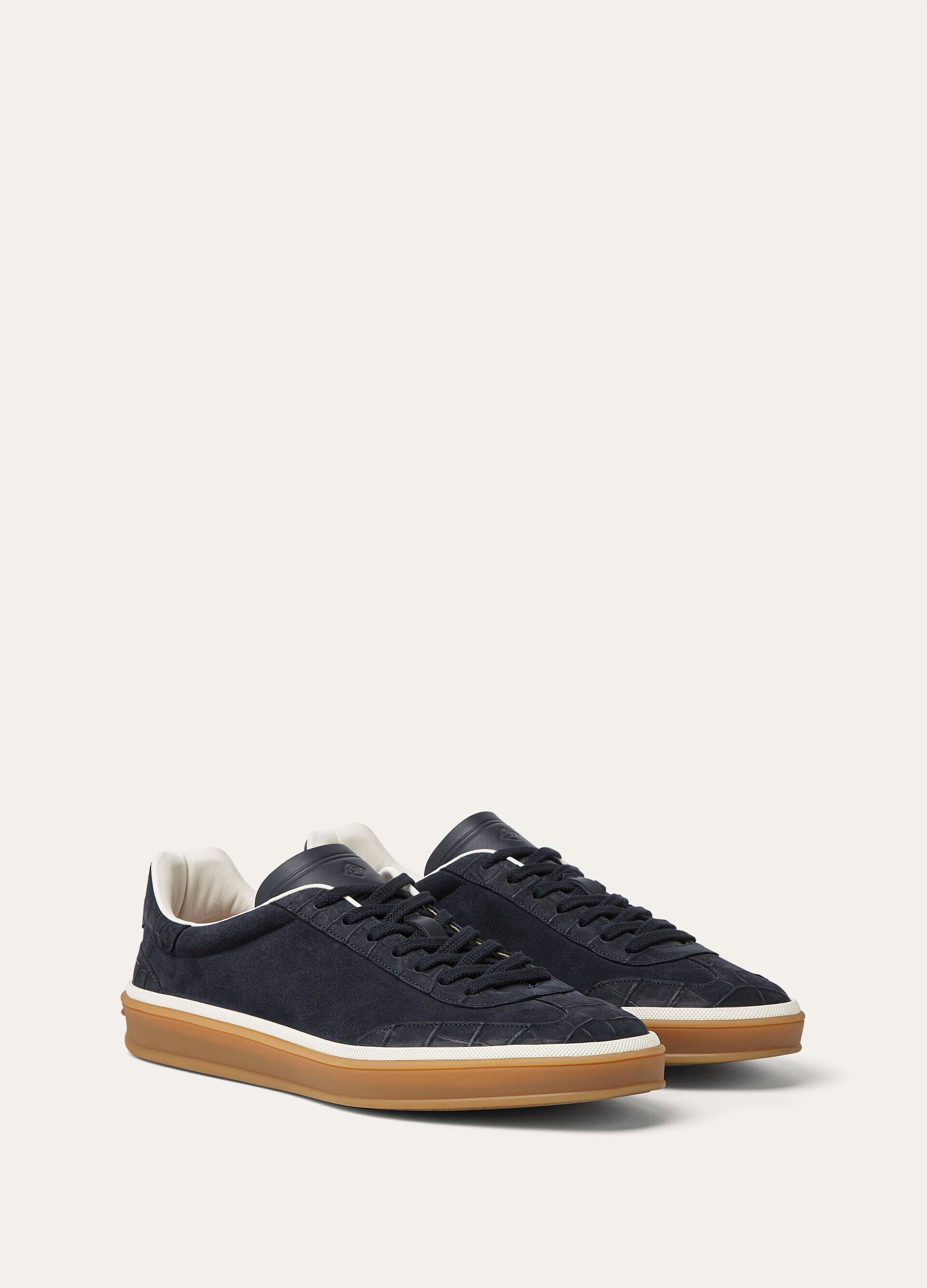 Tennis Walk Sneaker Suede Calf Split Blue Navy
