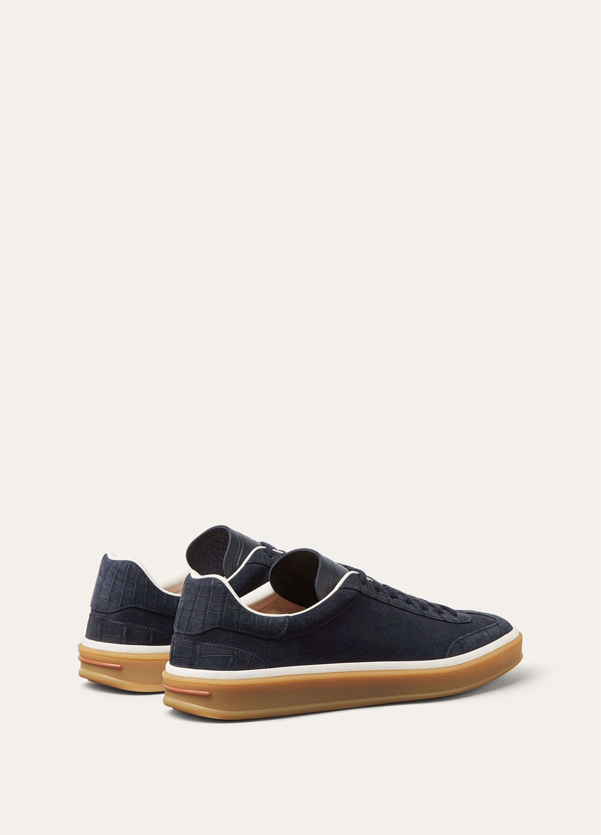 Tennis Walk Sneaker Suede Calf Split Blue Navy
