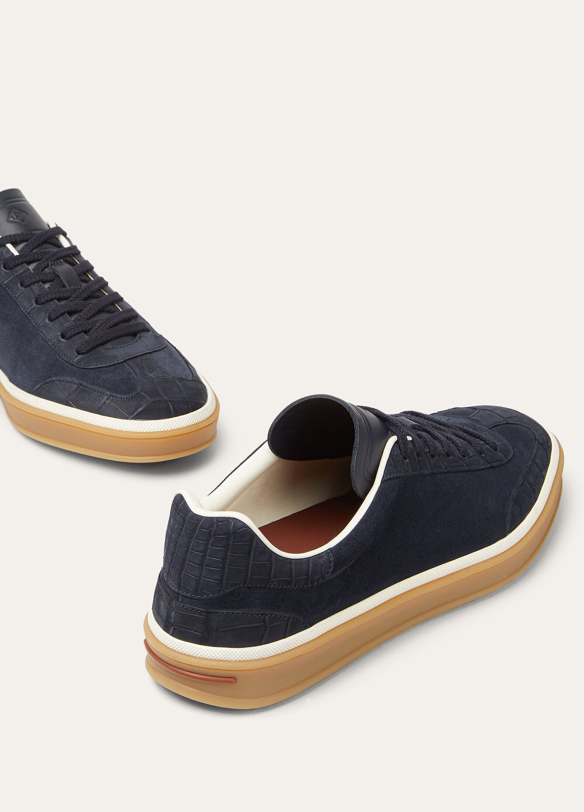 Tennis Walk Sneaker Suede Calf Split Blue Navy